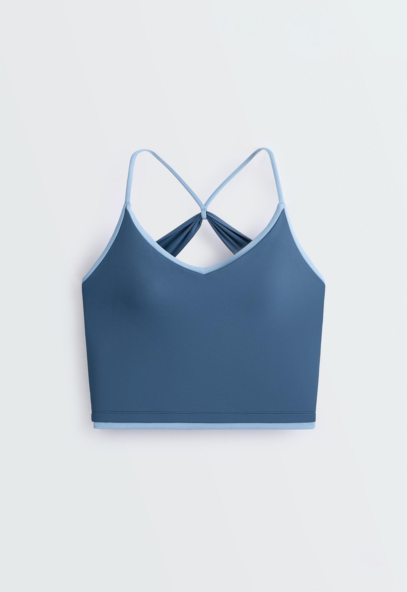 Comfortlux cross-strap tank top — MID GREY-BLUE