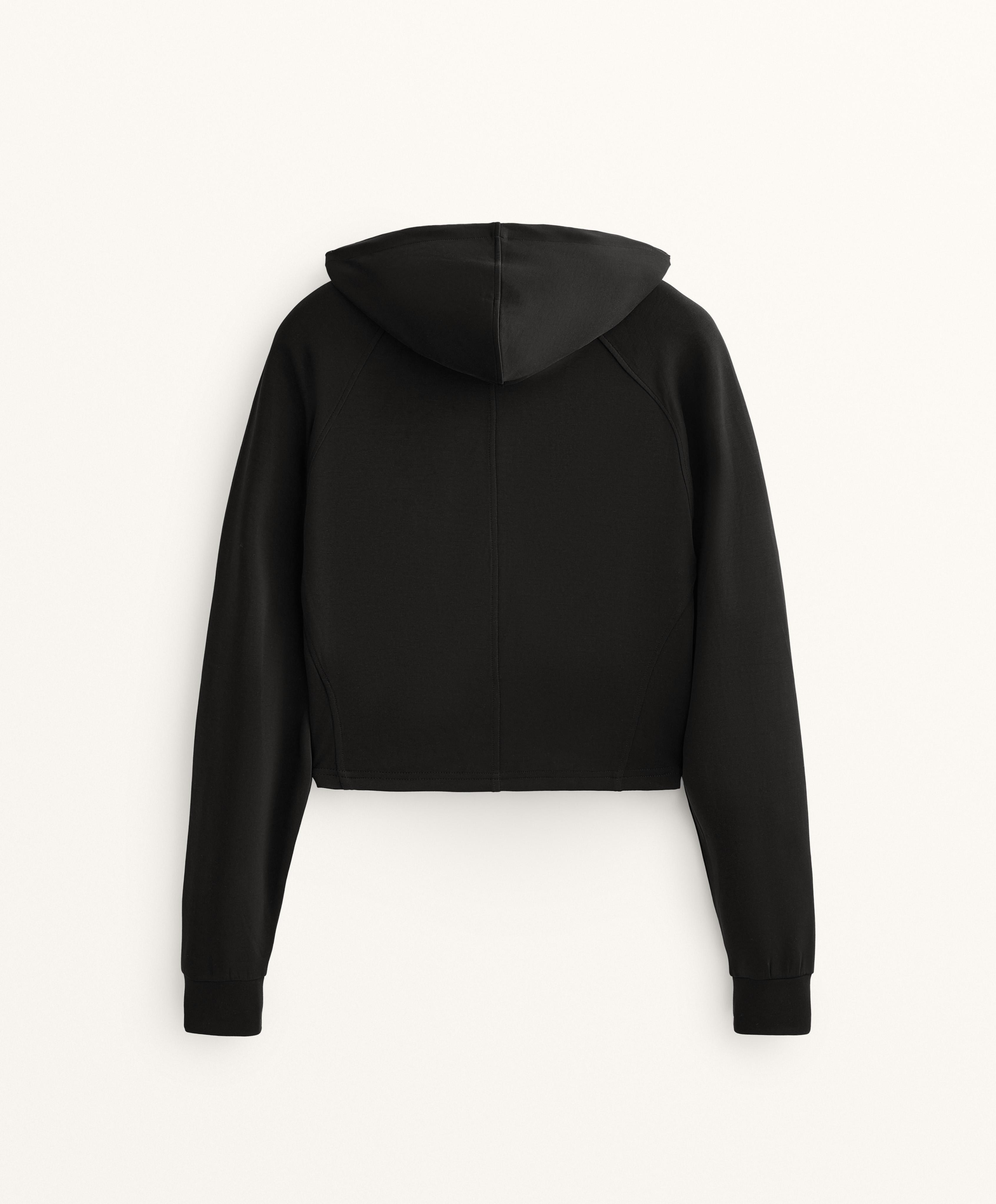 Soft touch modal fitted crop hooded jacket Soft touch modal fitted crop hooded jacket