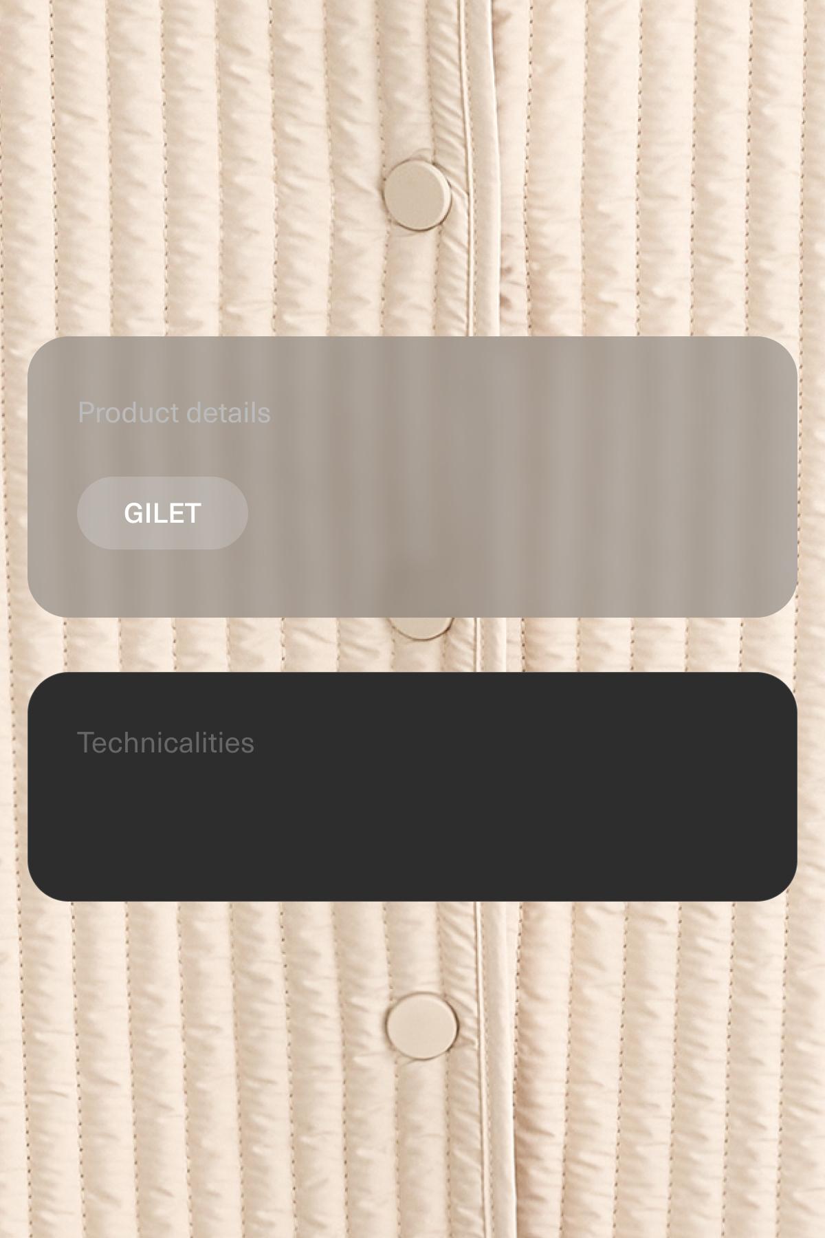 Thin padded nylon gilet — PALE BEIGE