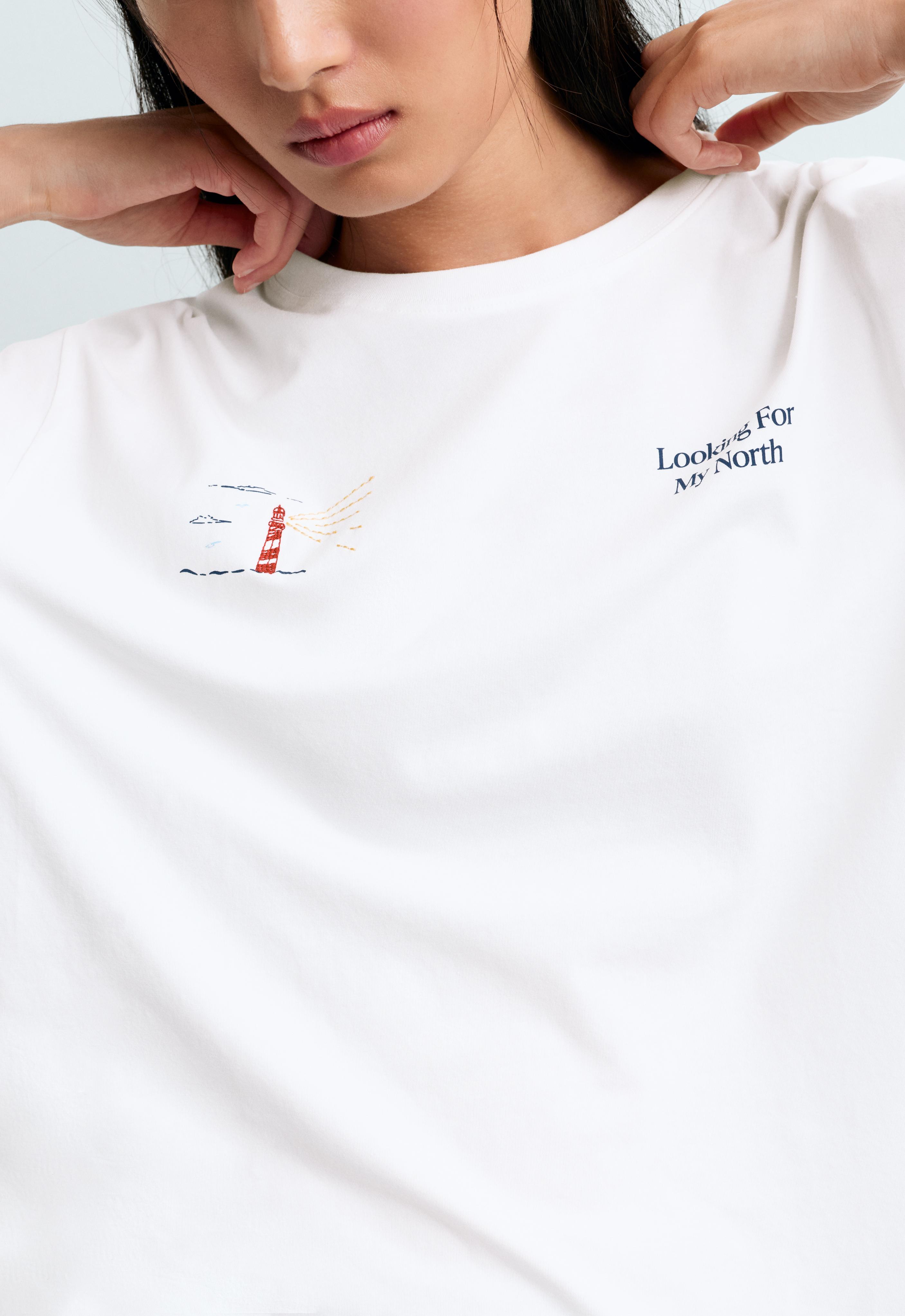 Boxy print cotton blend T-shirt
