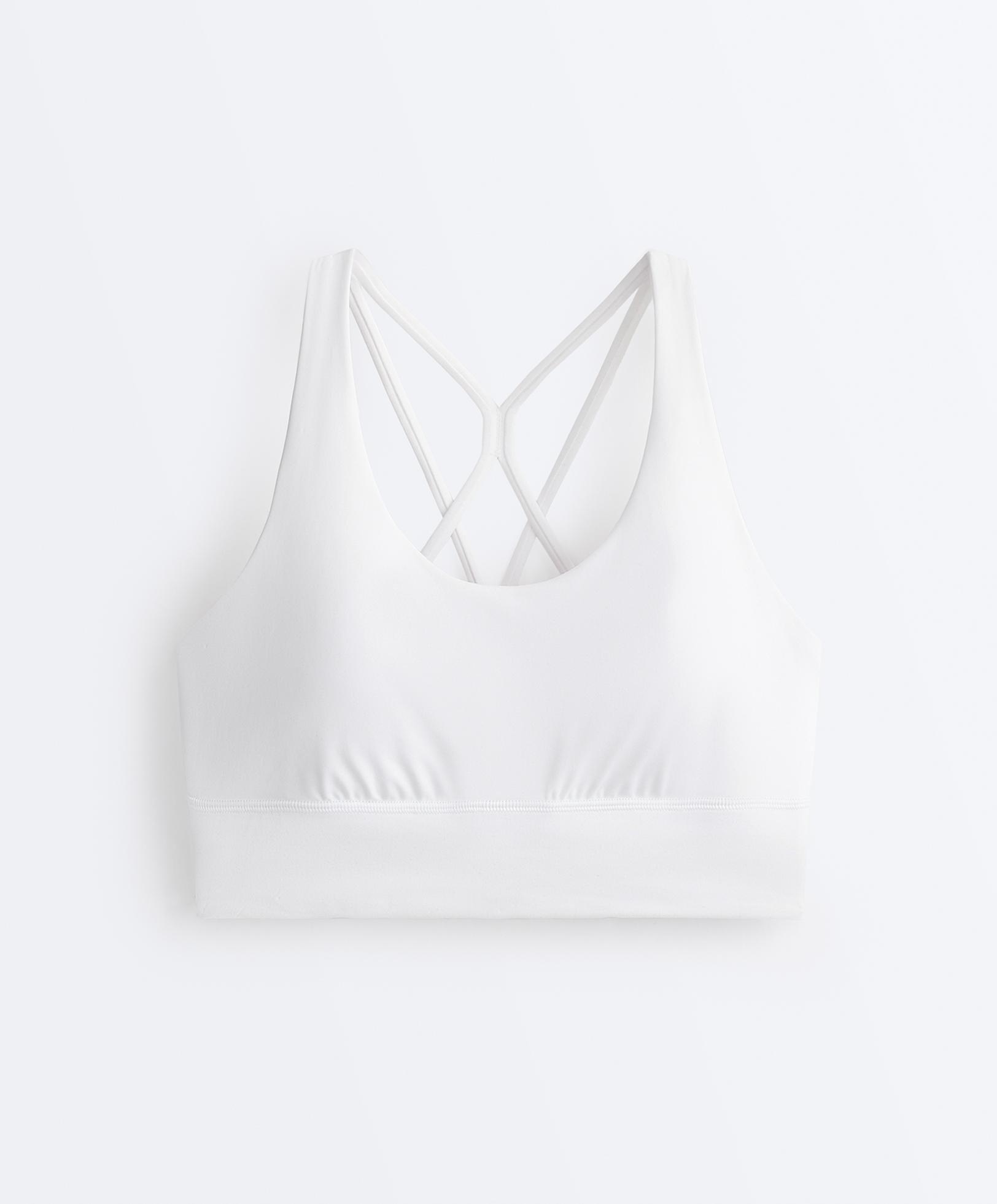 Medium-support Comfortlux sports bra with cups — WHITE