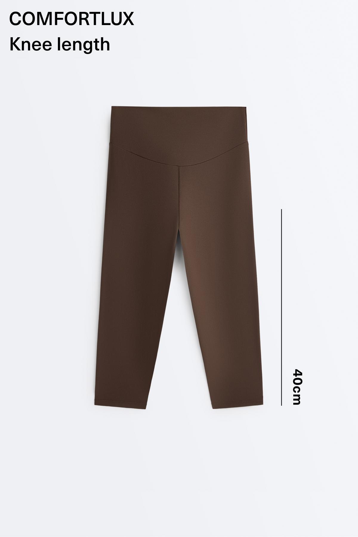 Comfortlux high-rise 40cm knee-length leggings — DARK BROWN