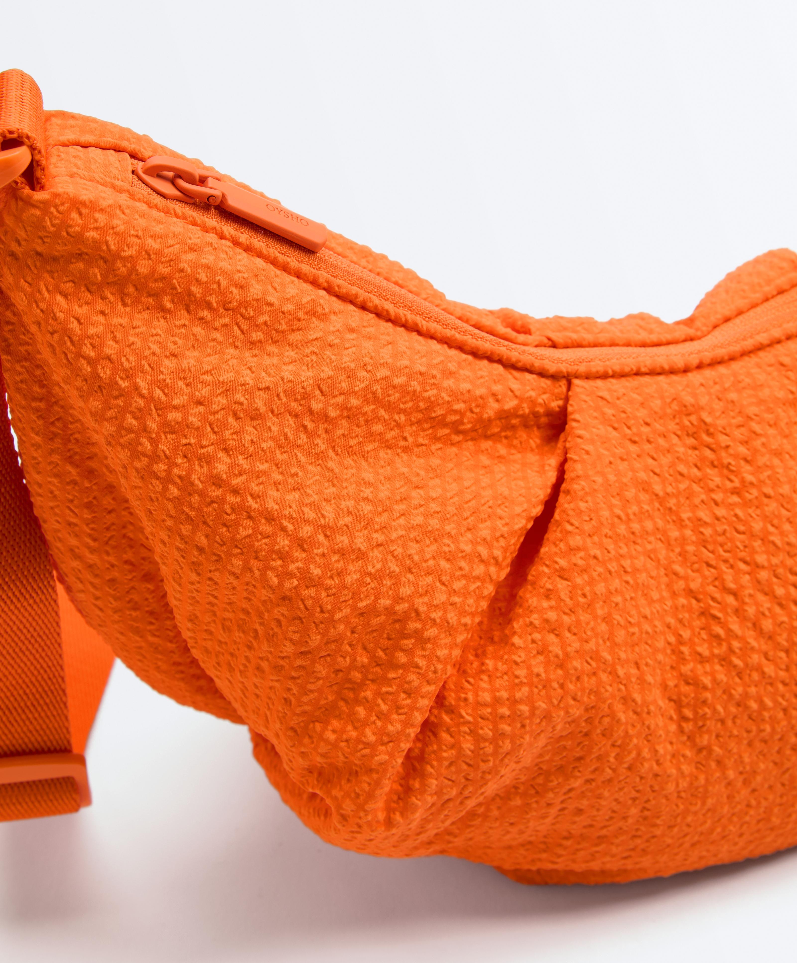 Quilted checked crossbody bag — ORANGE