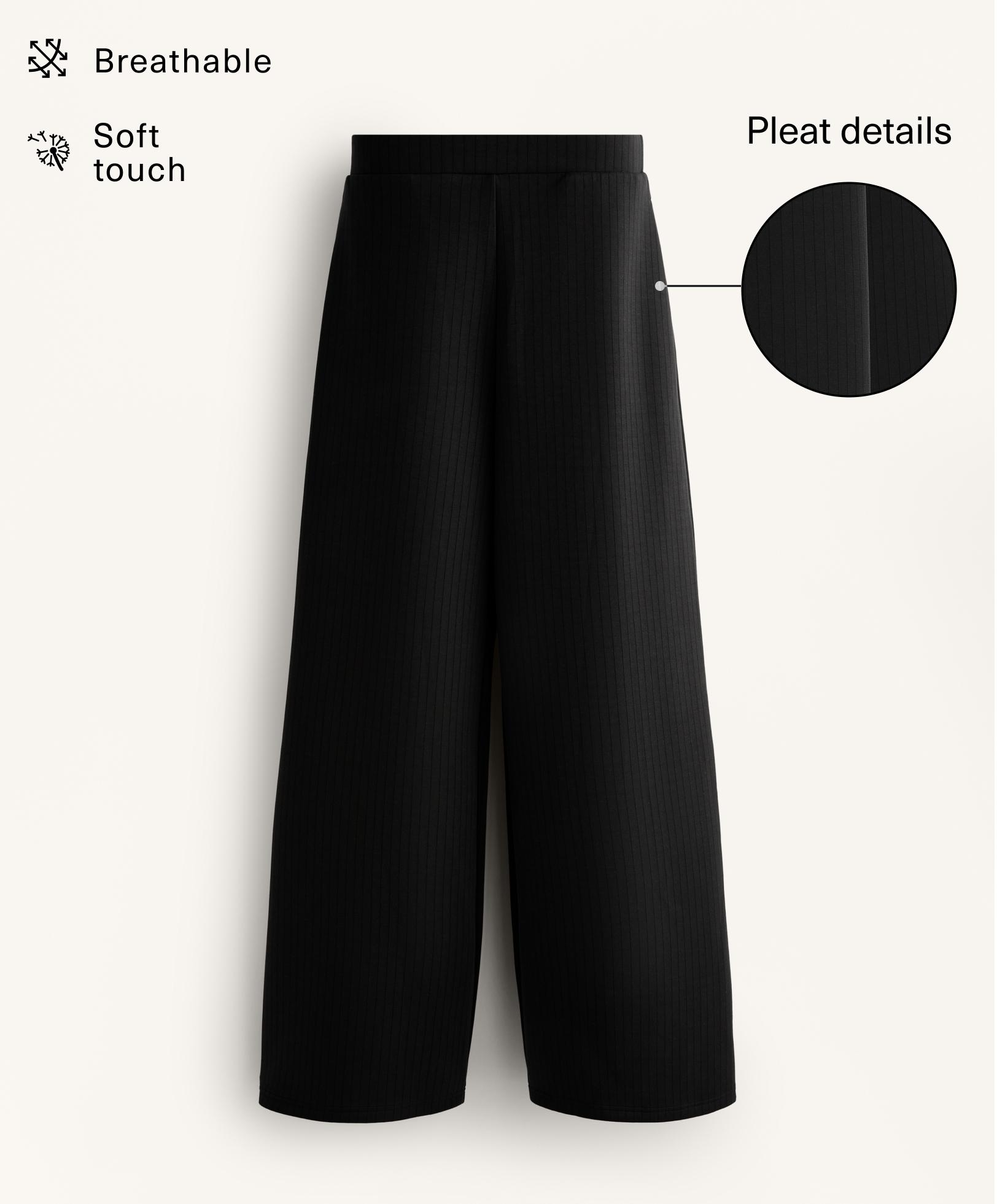 بنطلون مستقيم مخطط بمودال ناعم الملمس