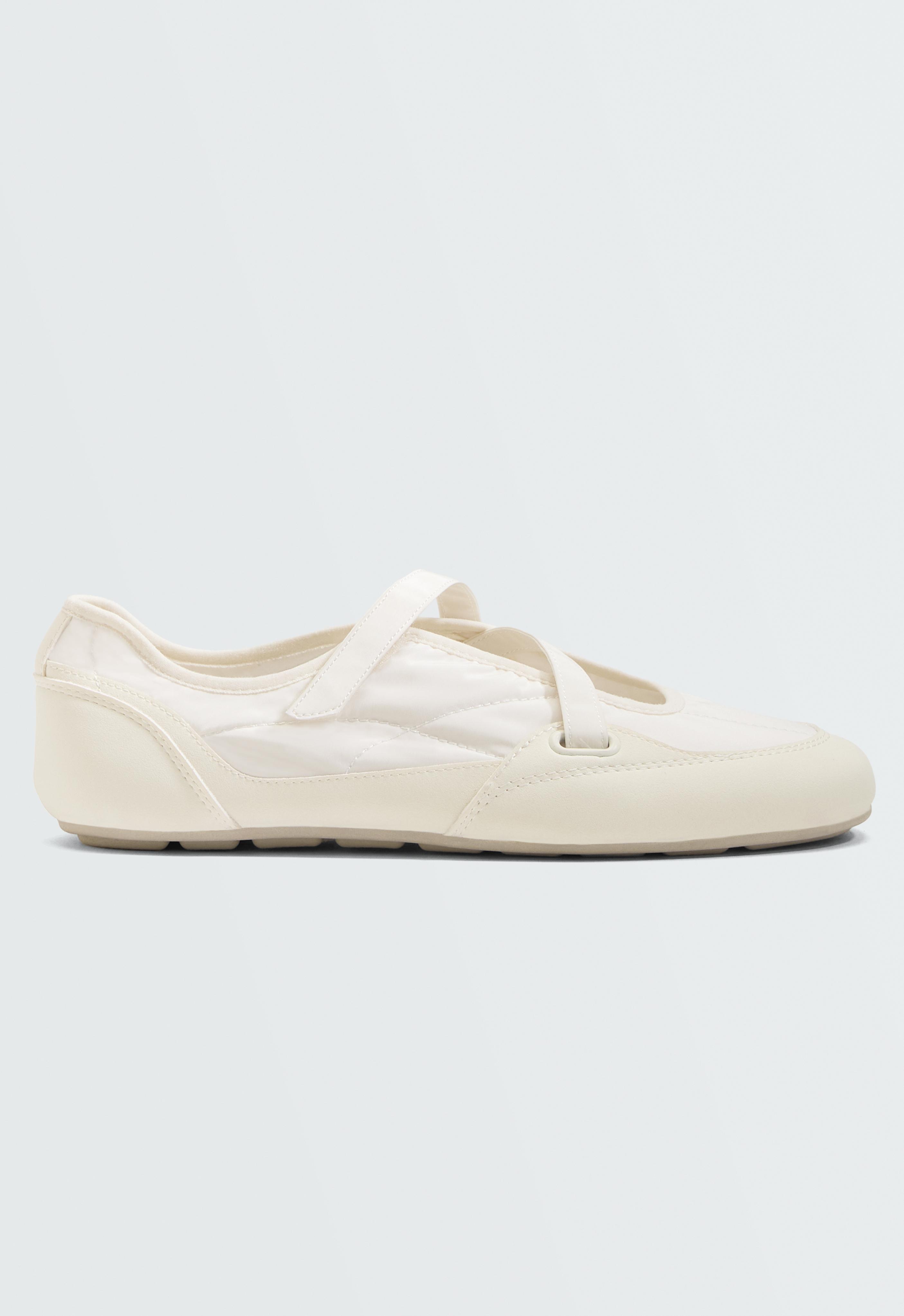 Nylon sport ballet flat — ECRU
