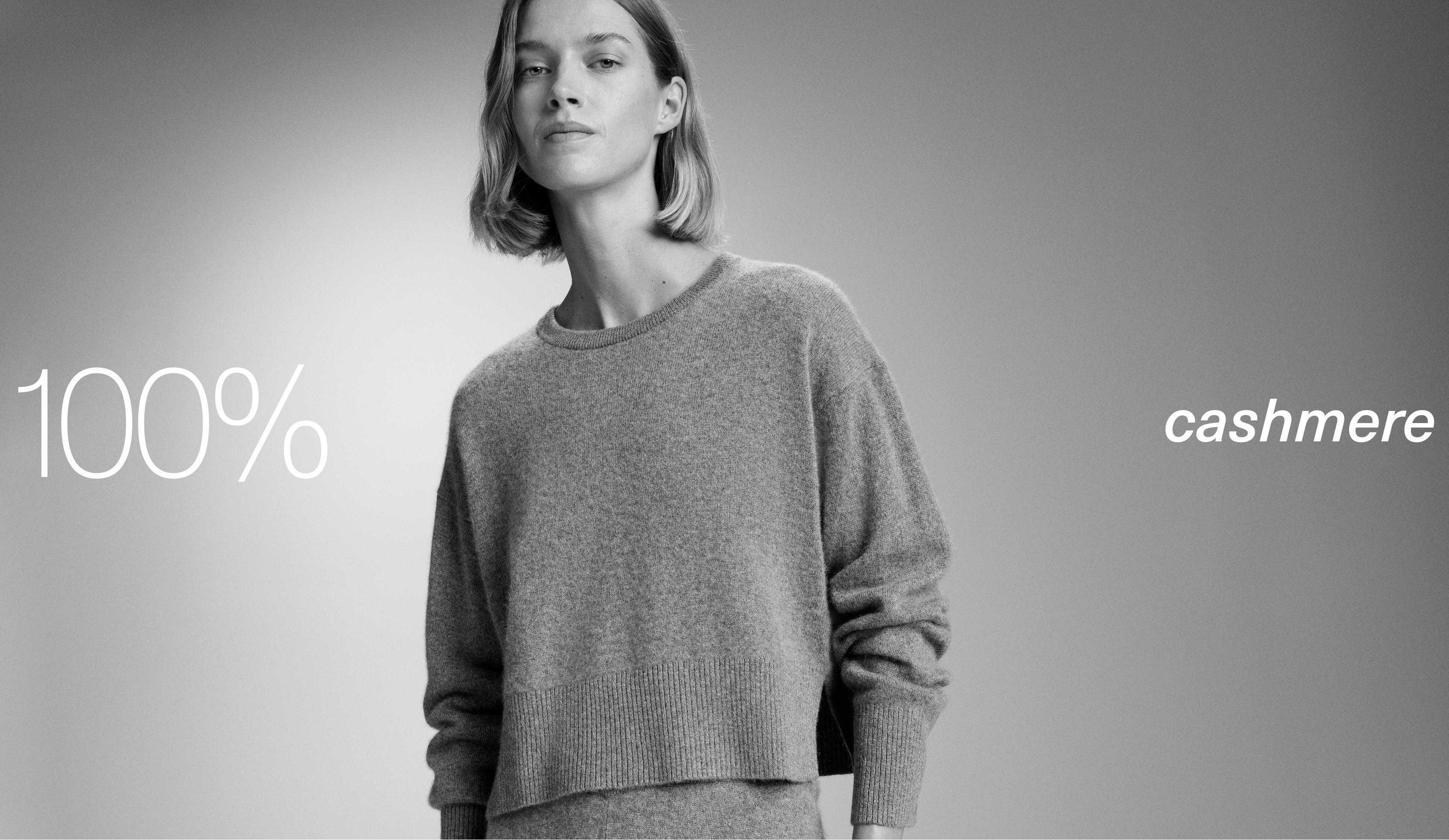 Џемпер со кружен изрез од 100% кашмир