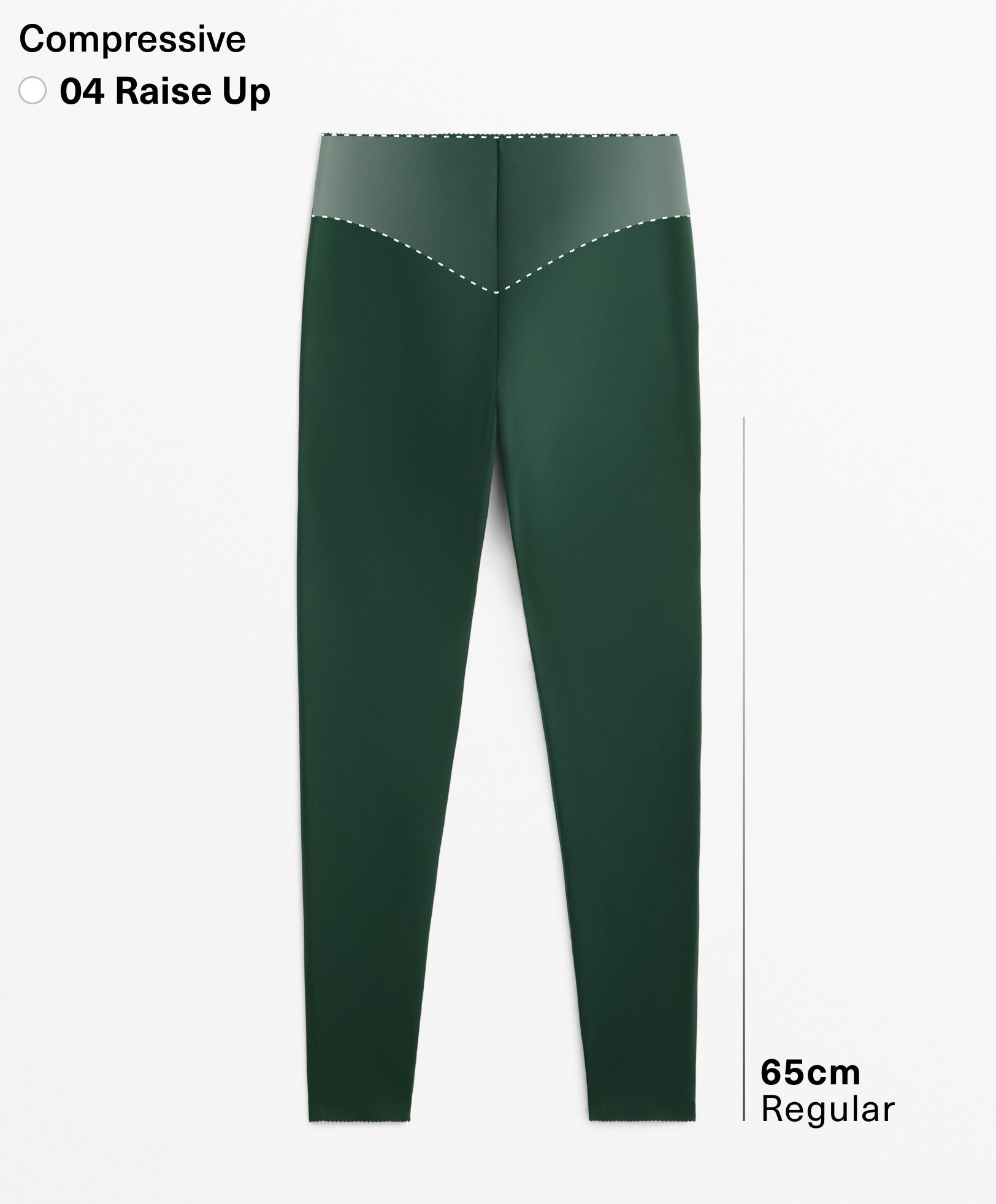 Compressive raise up ankle-length leggings