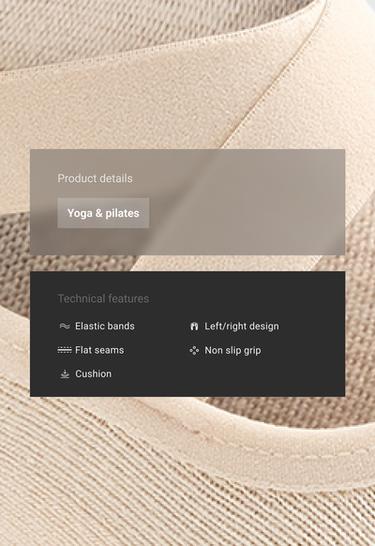 2 pairs of padded cotton blend yoga and Pilates socks with crossover straps — CUSTARD 3