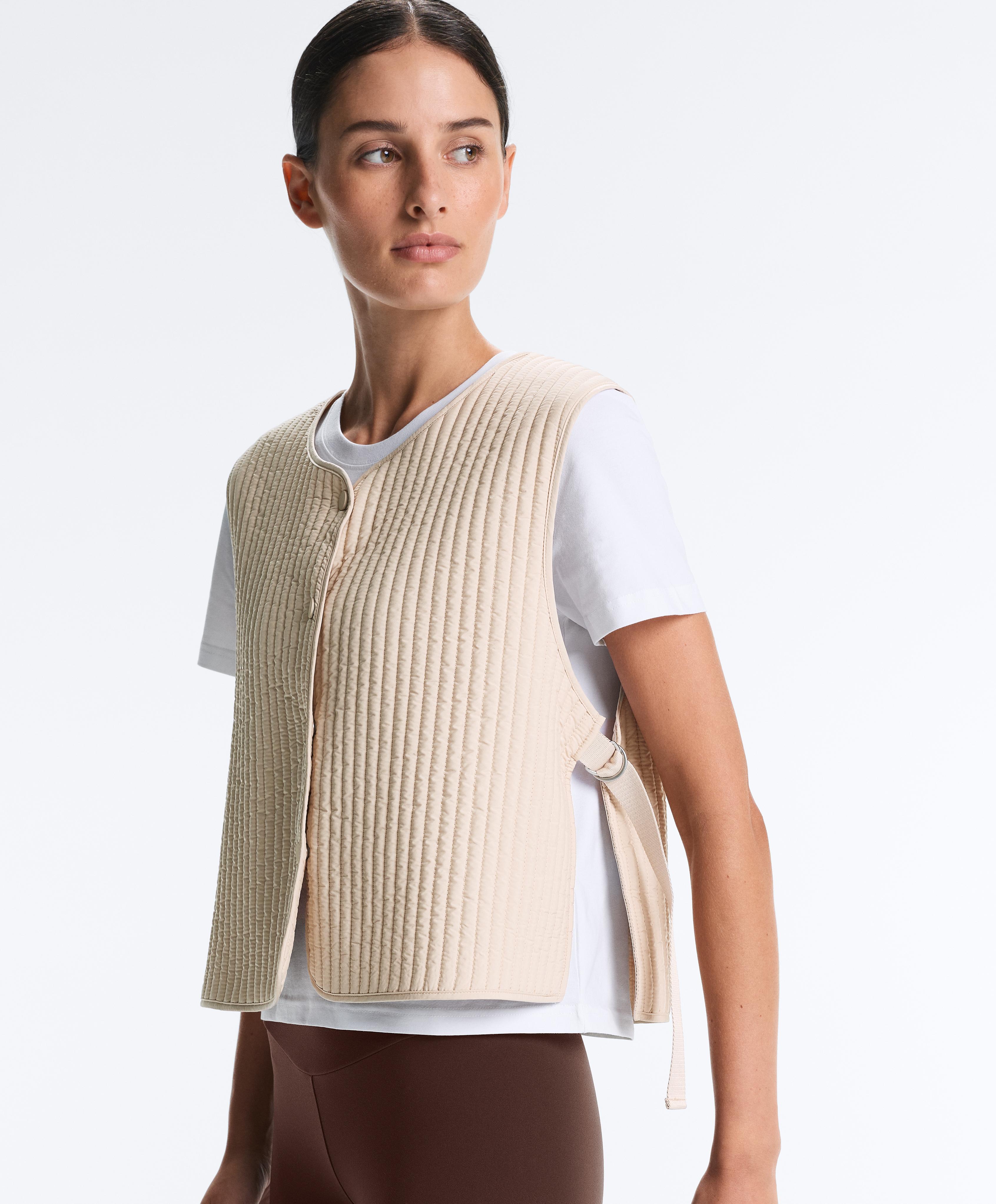 Thin padded nylon gilet — PALE BEIGE