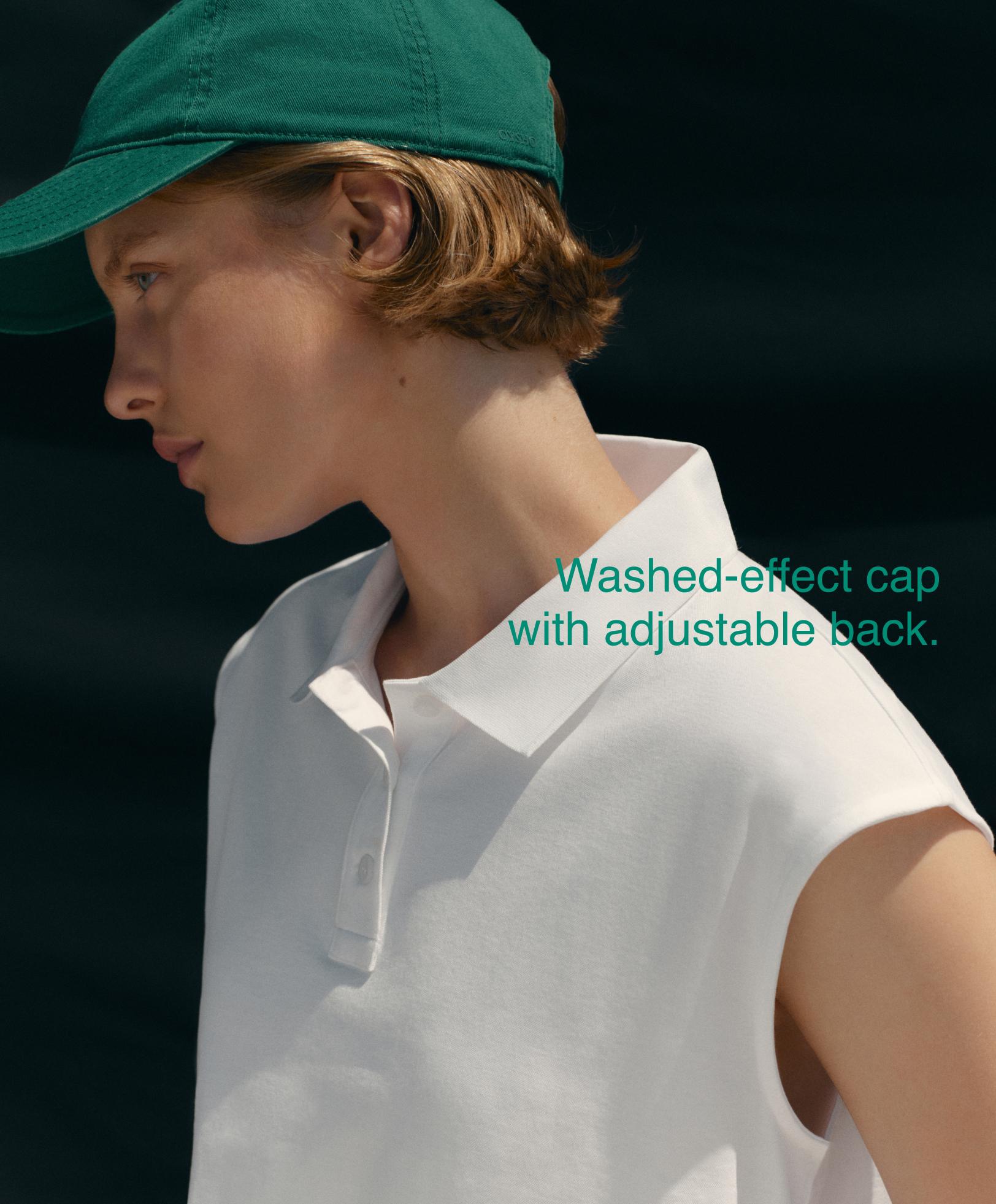 Washed-effect 100% cotton cap — GREEN