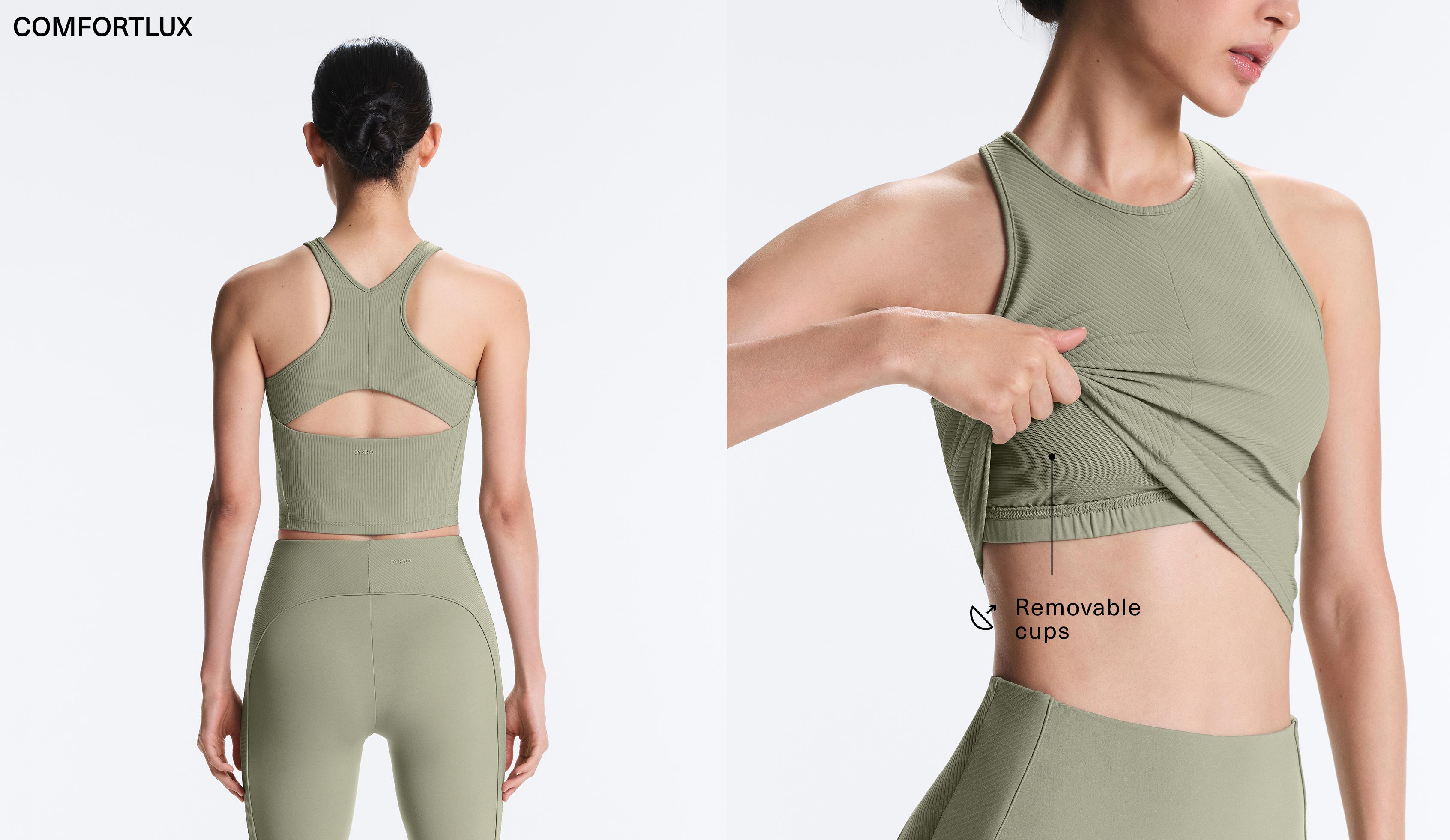 Rib Comfortlux halter tank top — PALE GREEN