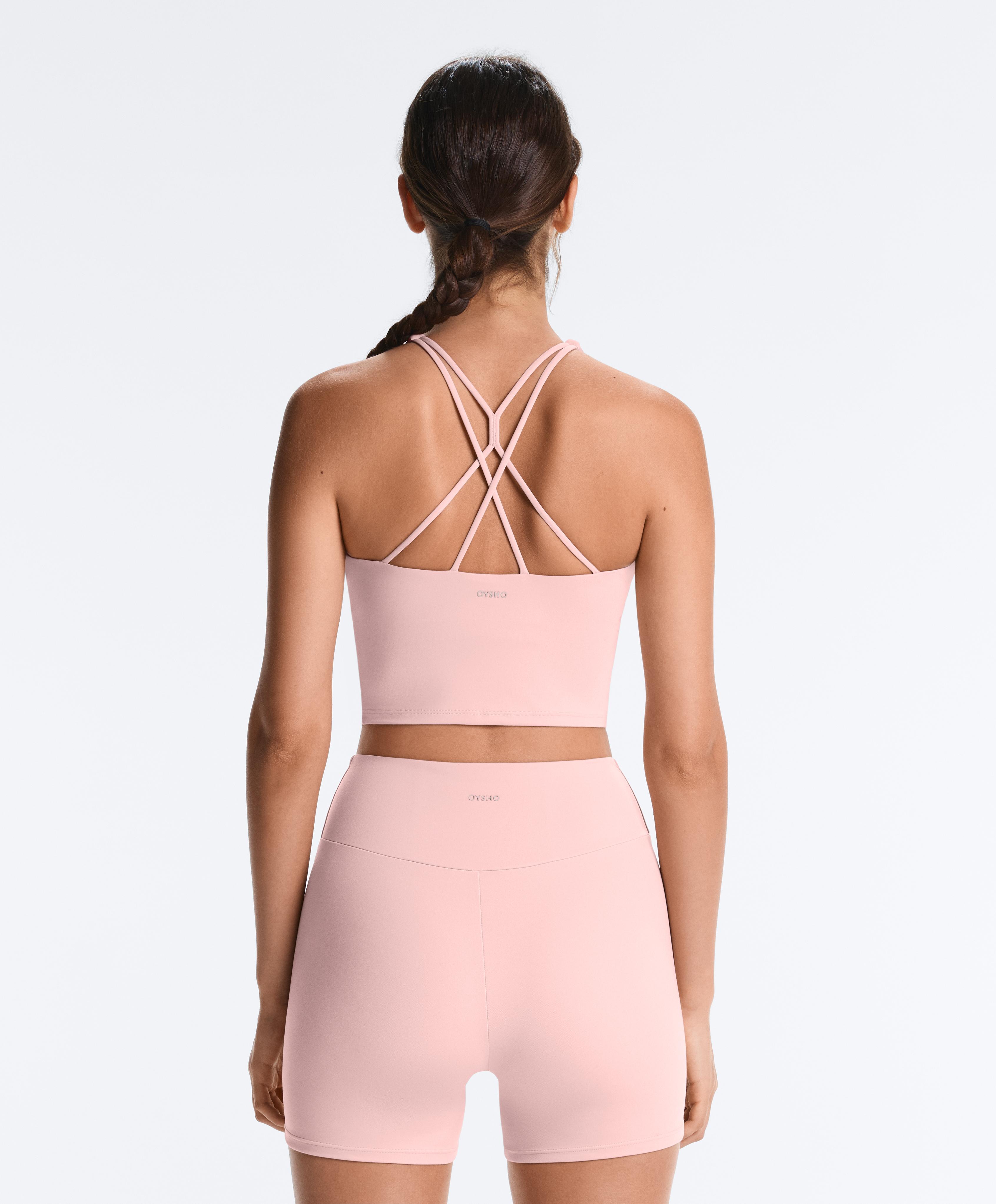 Comfortlux strappy tank top with cups — CLOUD PINK
