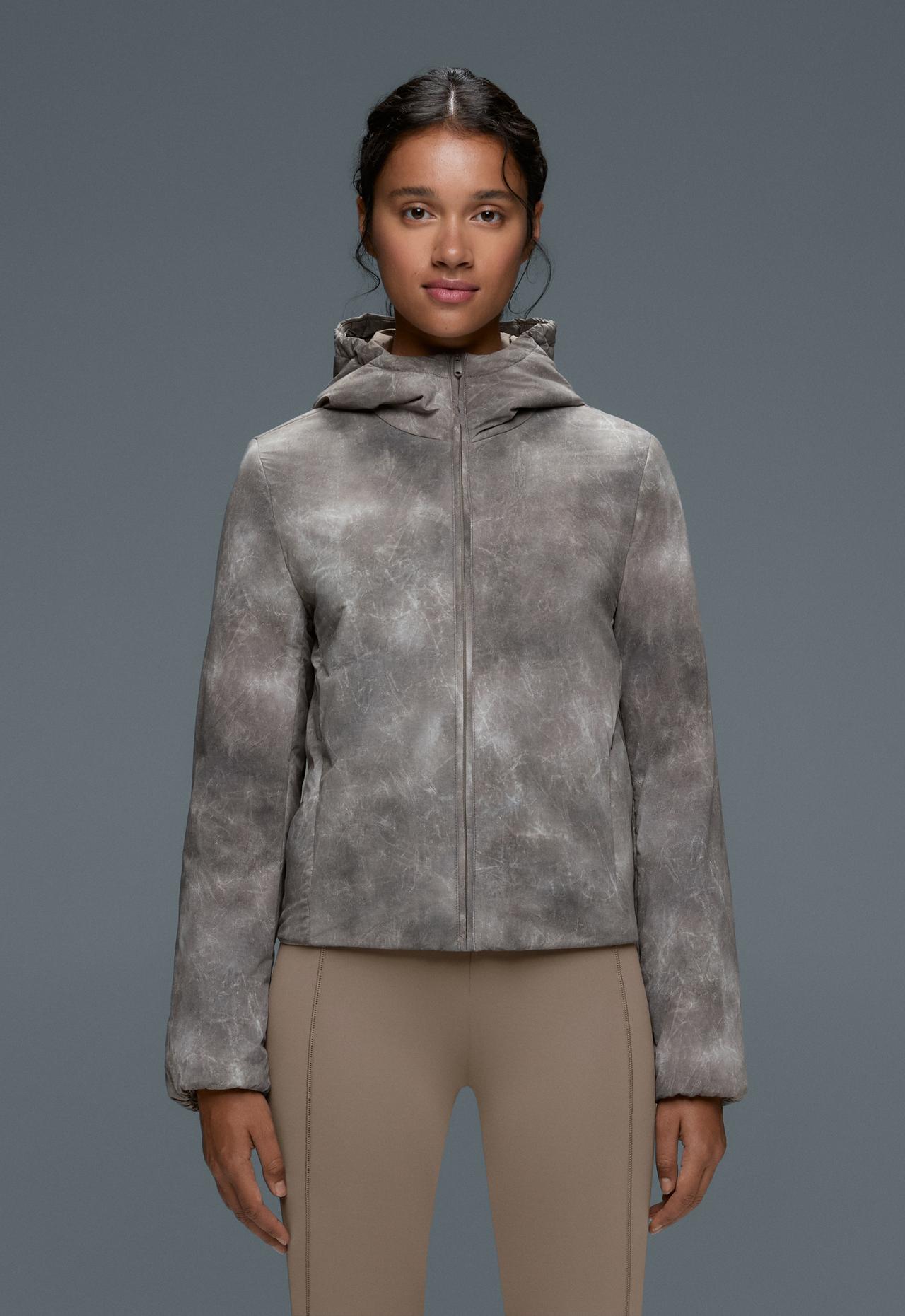 Printed boxy FELLEX® Volcanic technical padded jacket — CHARCOAL GREY
