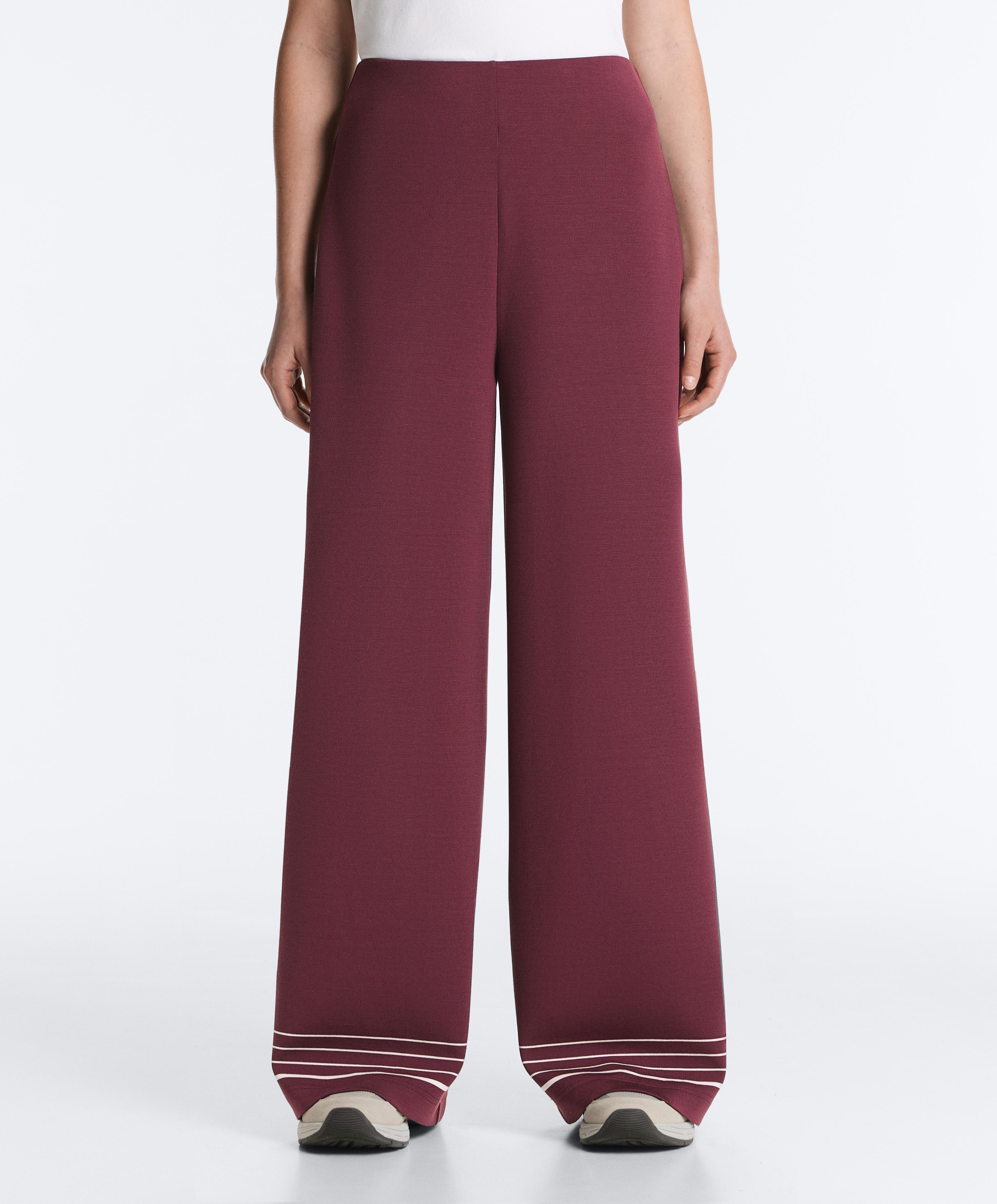 Pantalon droit High rise à rayures marinières en modal au toucher doux Pantalon droit High rise à rayures marinières en modal au toucher doux