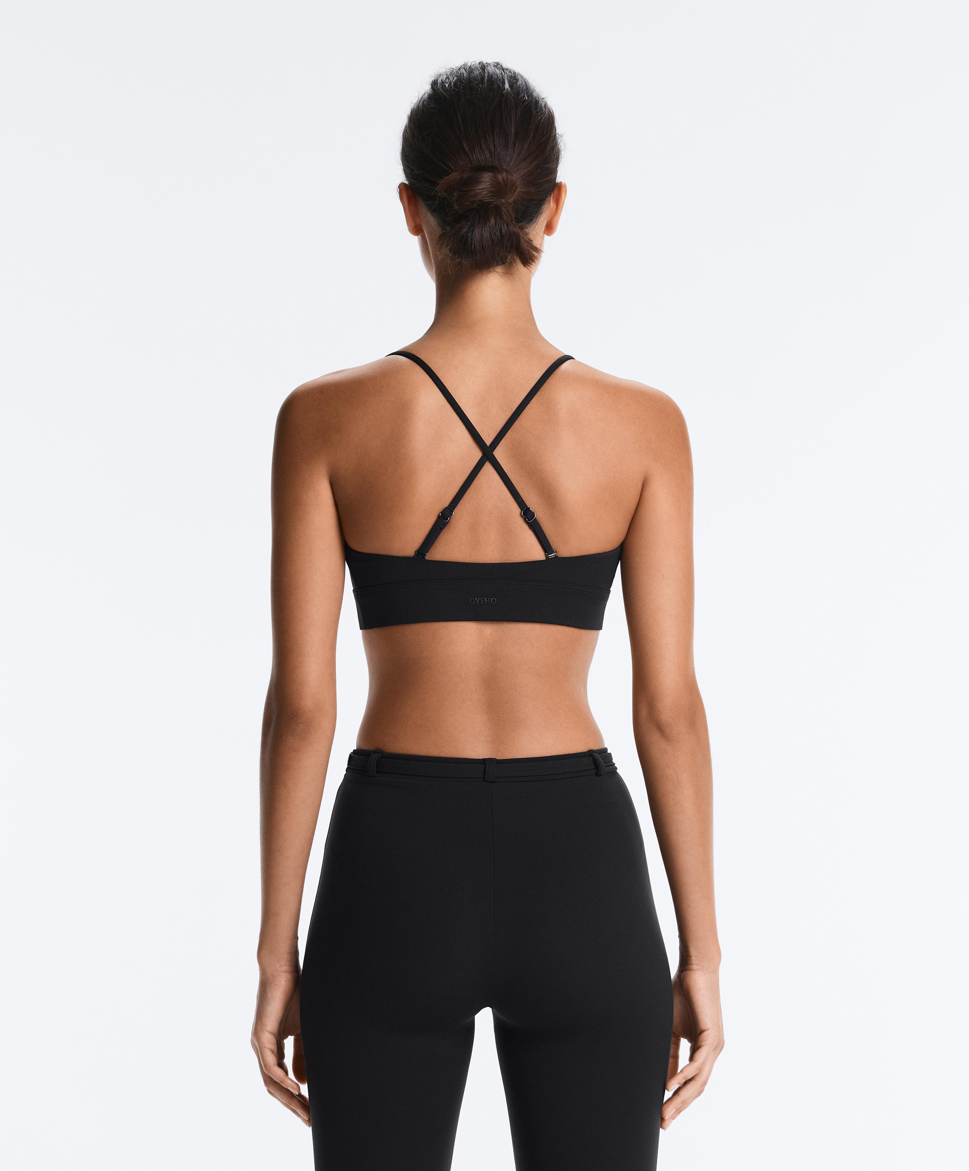 Comfortlux low-support triangle sports bra — BLACK