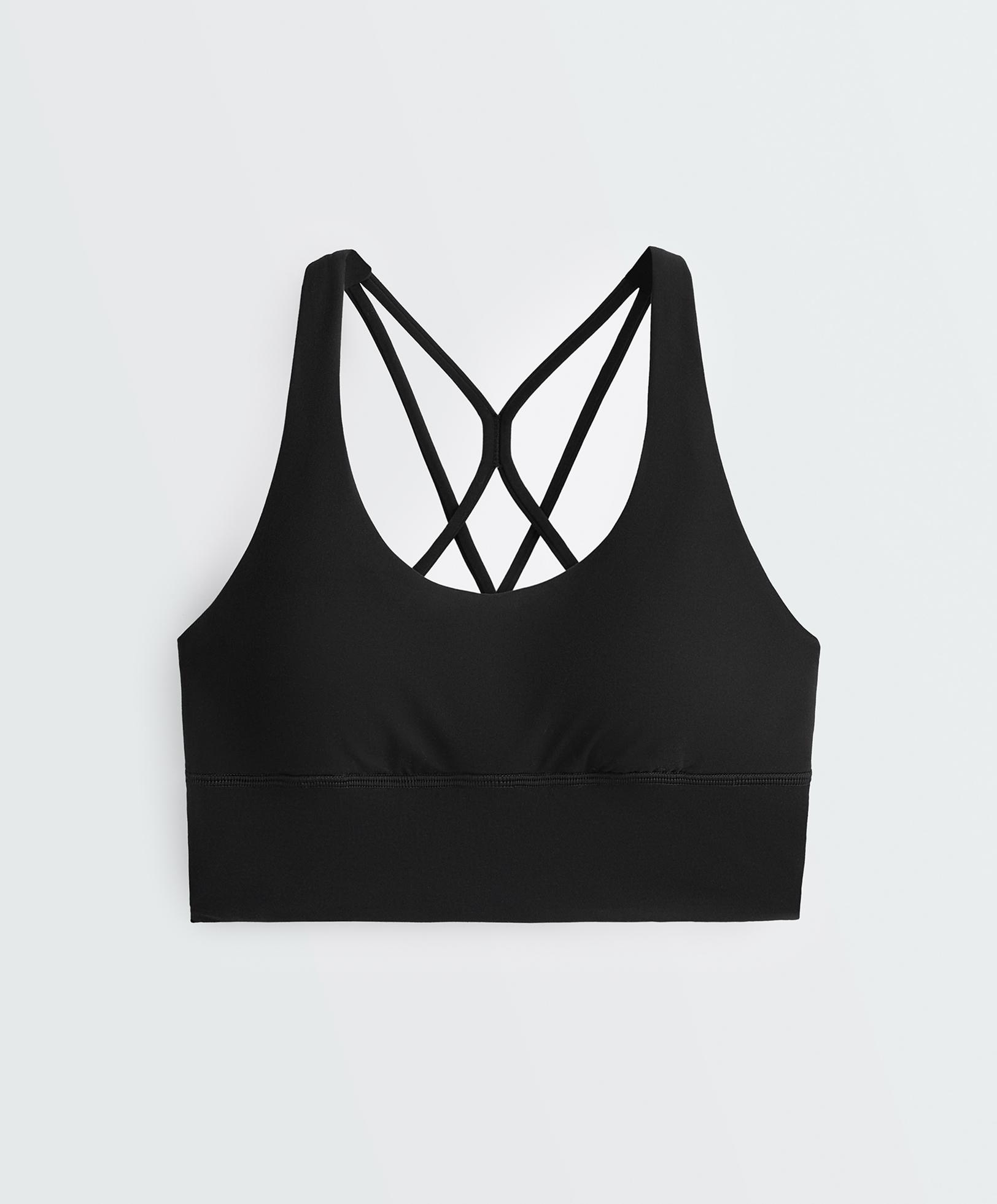 Medium-support Comfortlux sports bra with cups — BLACK