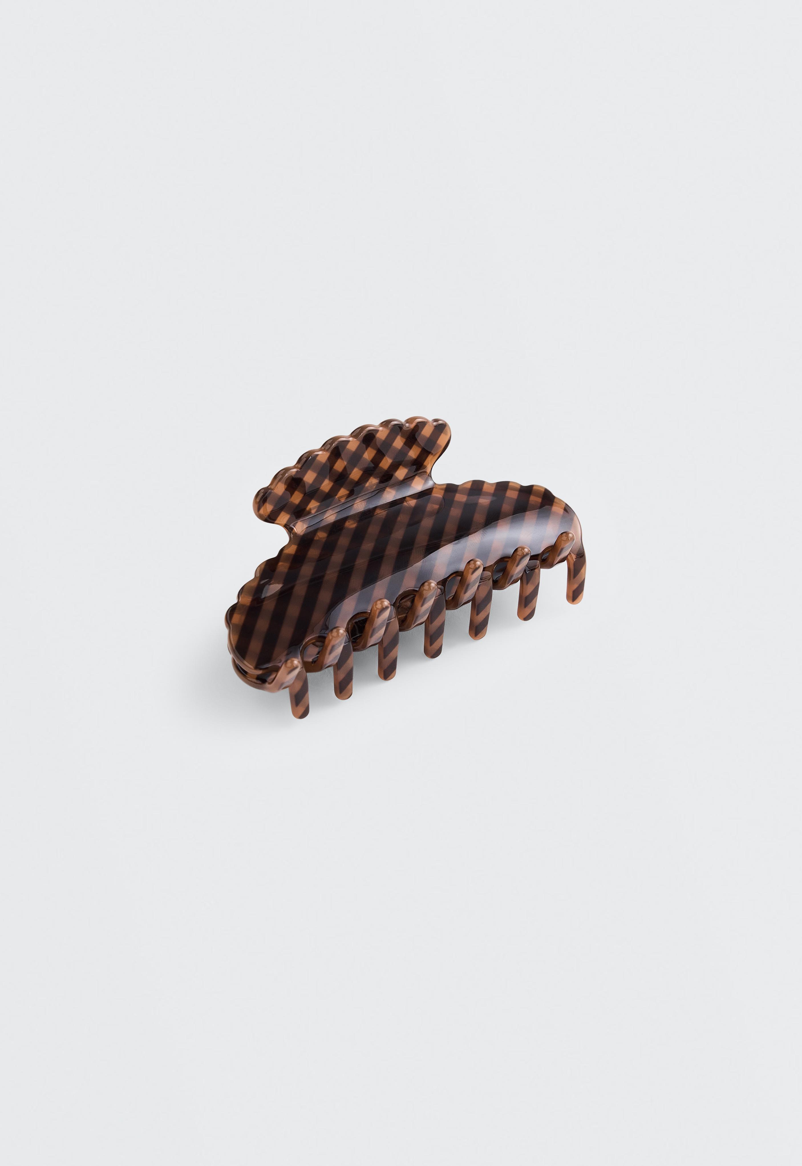 Gingham hair claw — COPPER