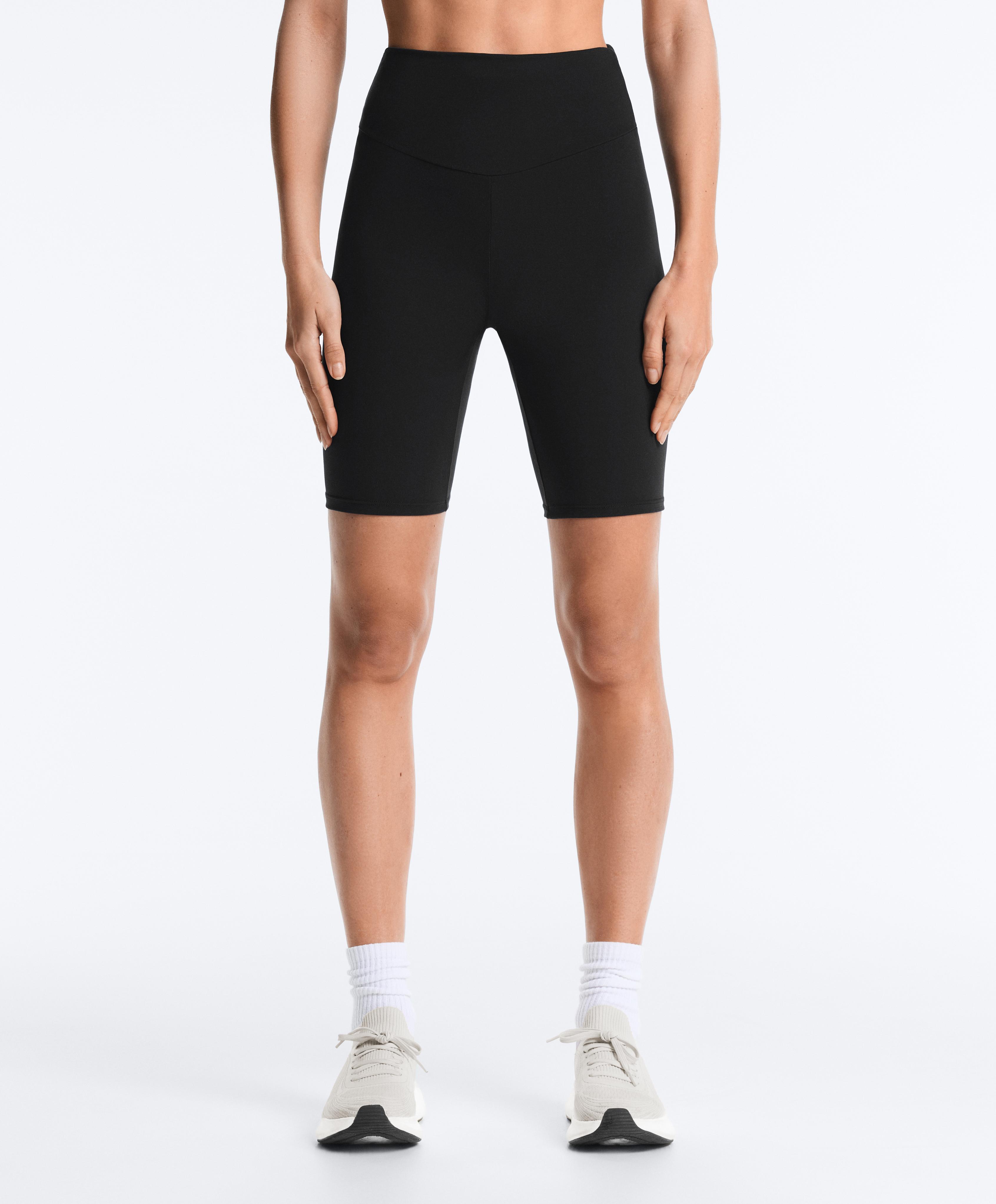 Comfortlux high-waisted 25cm biker leggings — BLACK