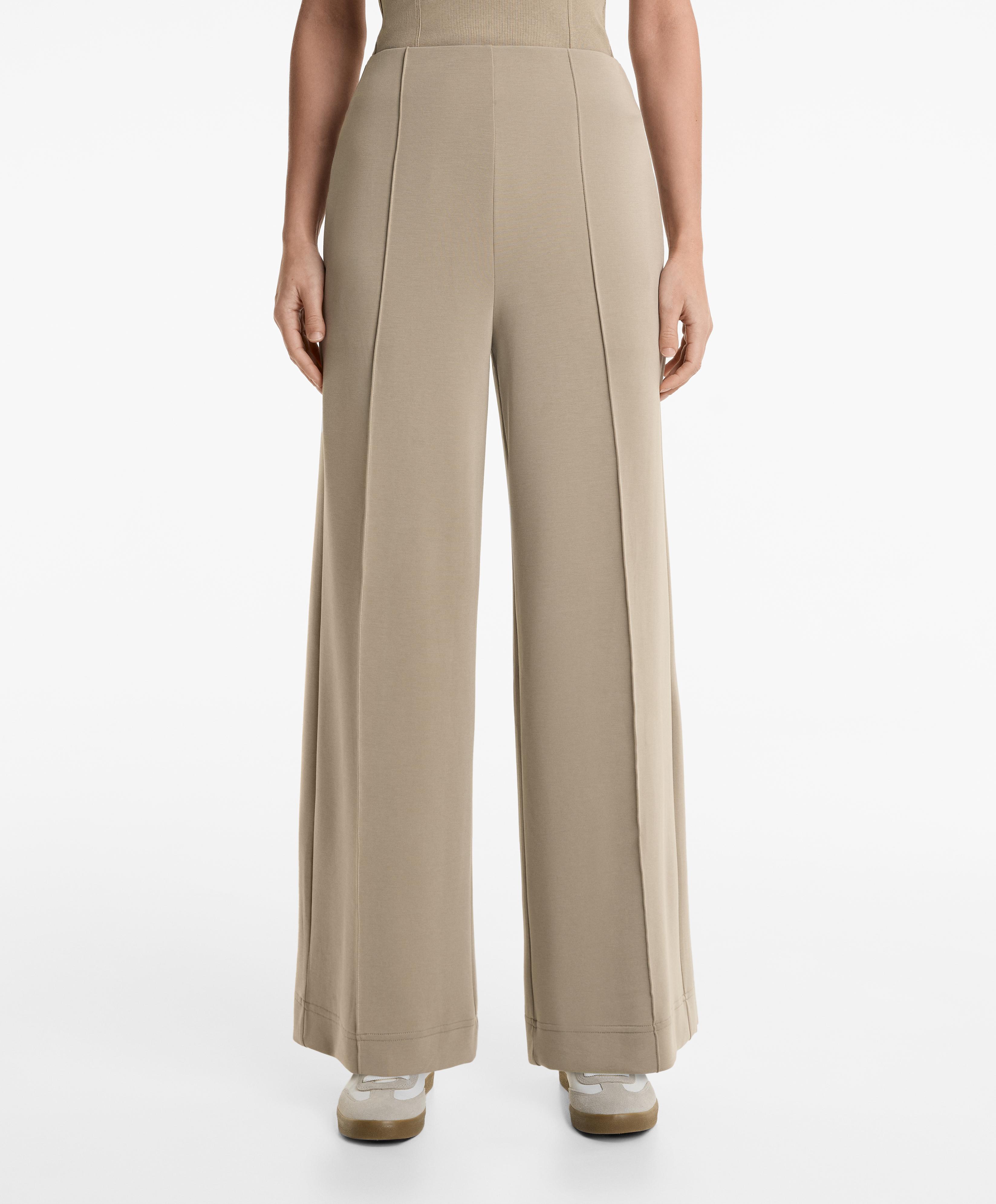 Pantalon droit à nervure avec modal