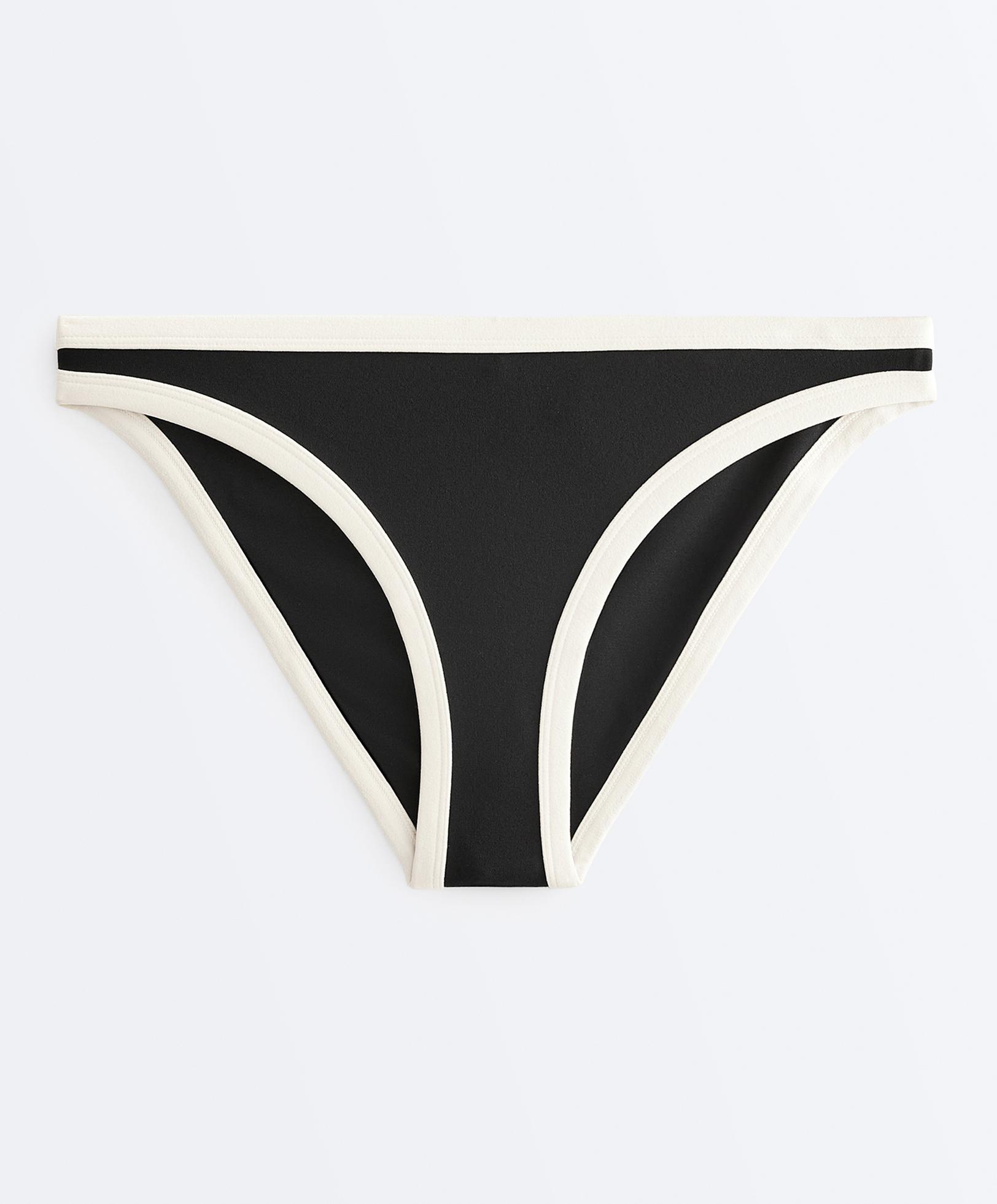 Contrast trim classic bikini briefs — BLACK