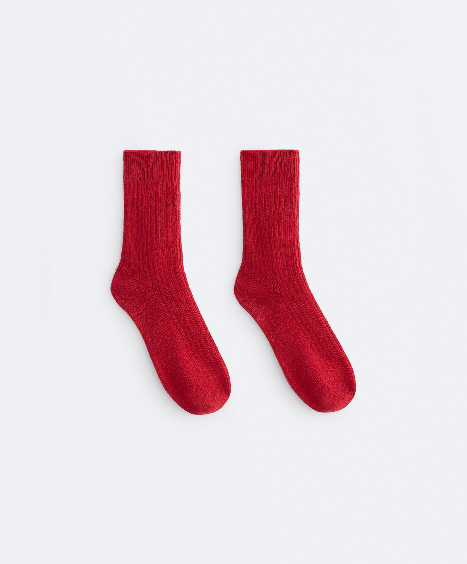 Classic socks 15% cashmere 10% wool — LOLLIPOP RED