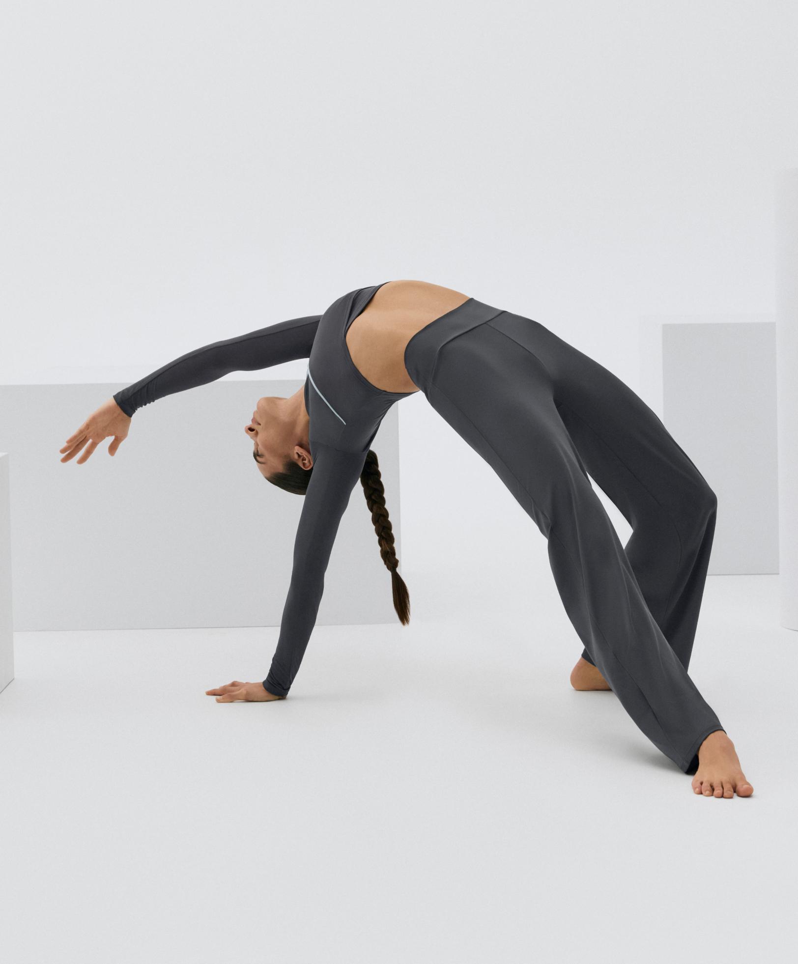 High-rise Comfortlux straight-leg trousers — ASPHALT