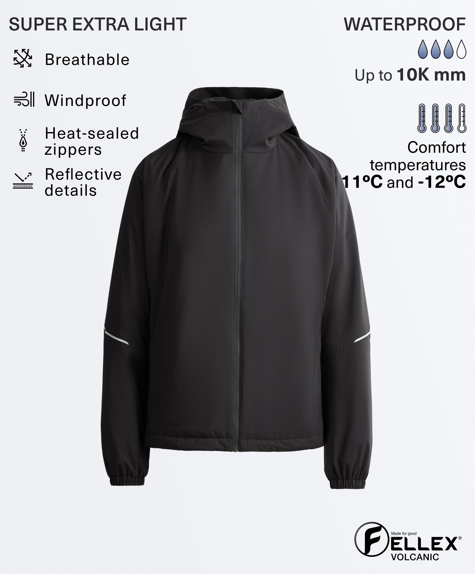 FELLEX® Volcanic 10k WATERPROOF padded technical jacket — BLACK