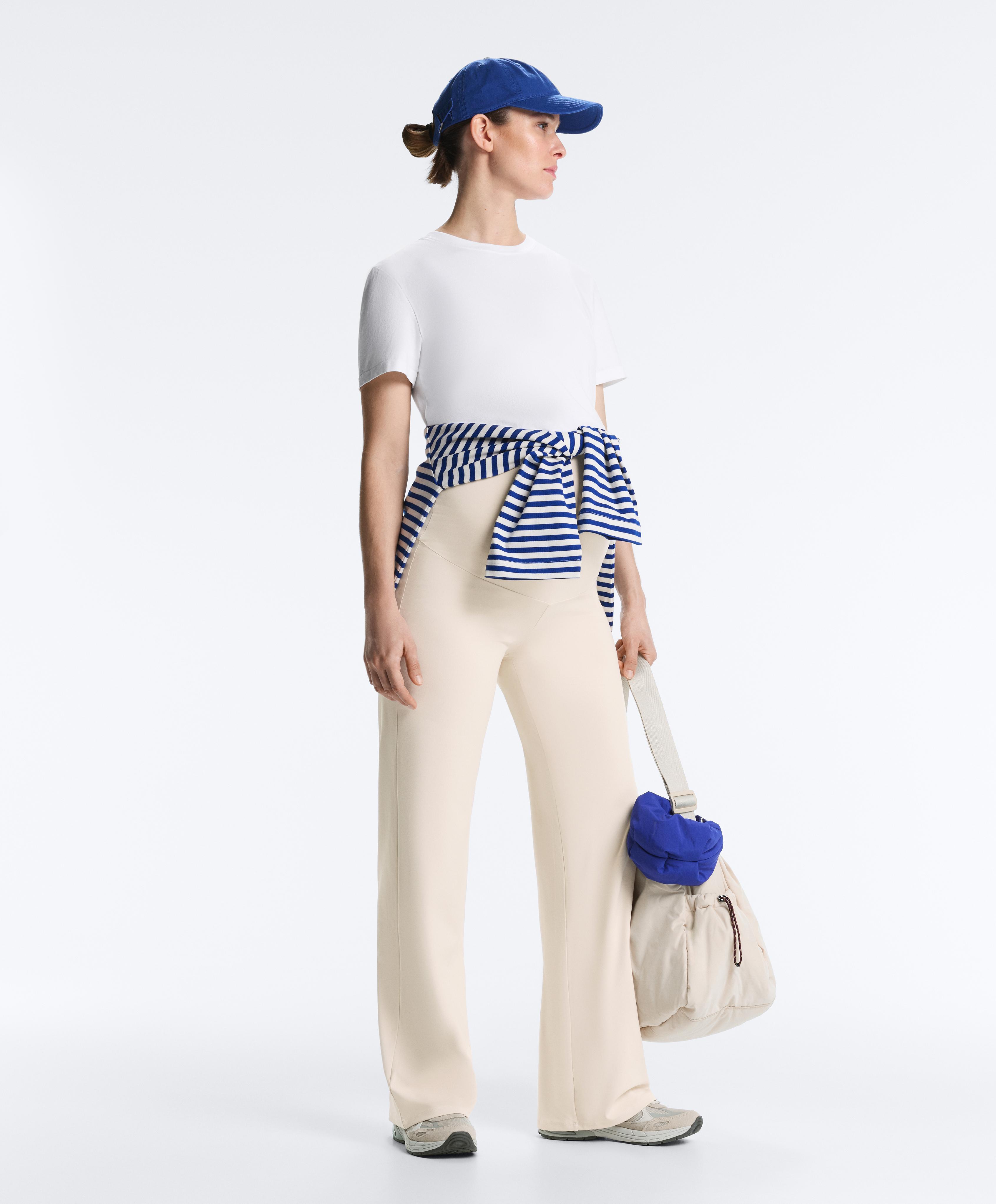 Comfortlux maternity straight-leg trousers — PALE BEIGE