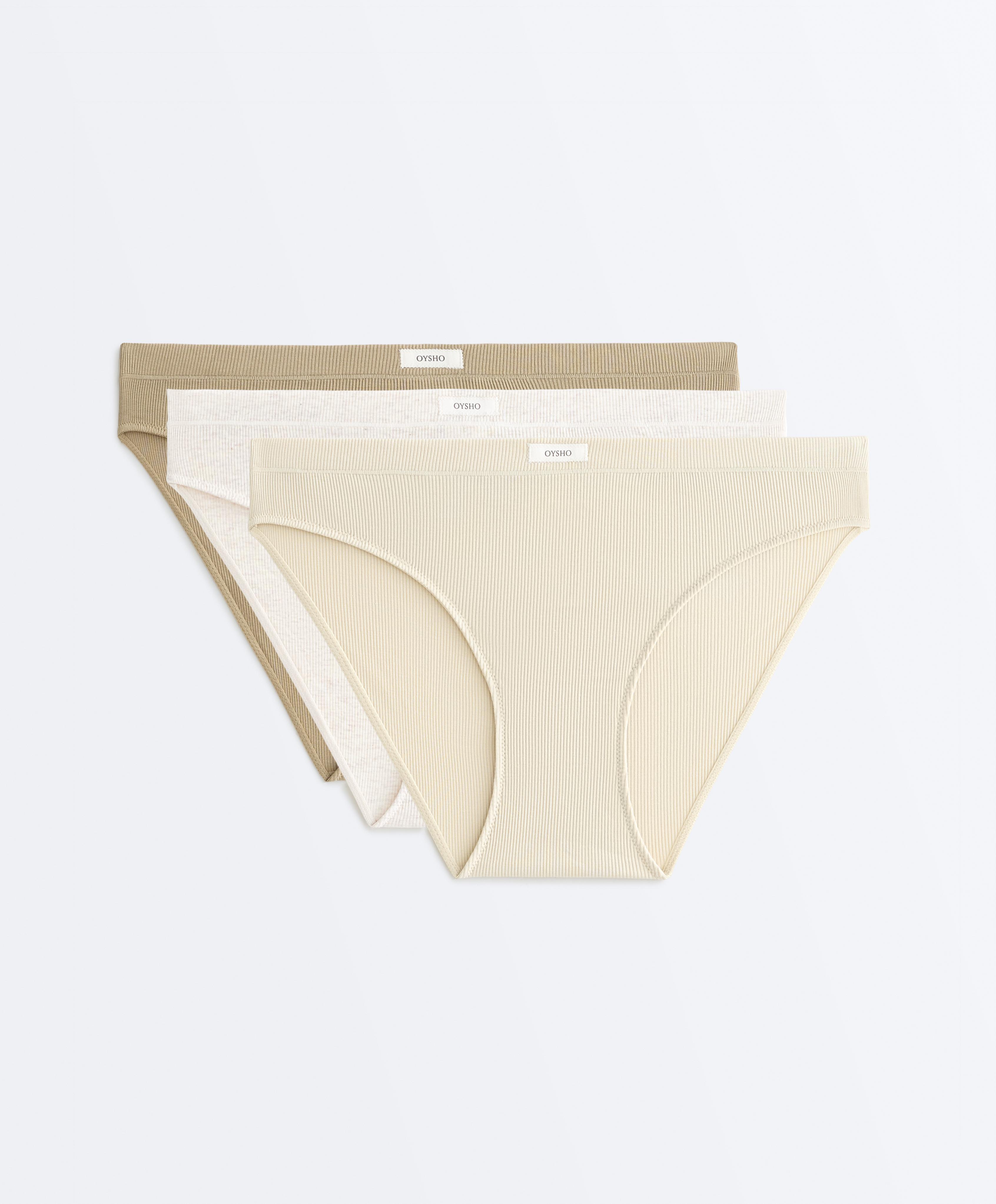 3 culottes classiques rib logo mélange coton 3 culottes classiques rib logo mélange coton