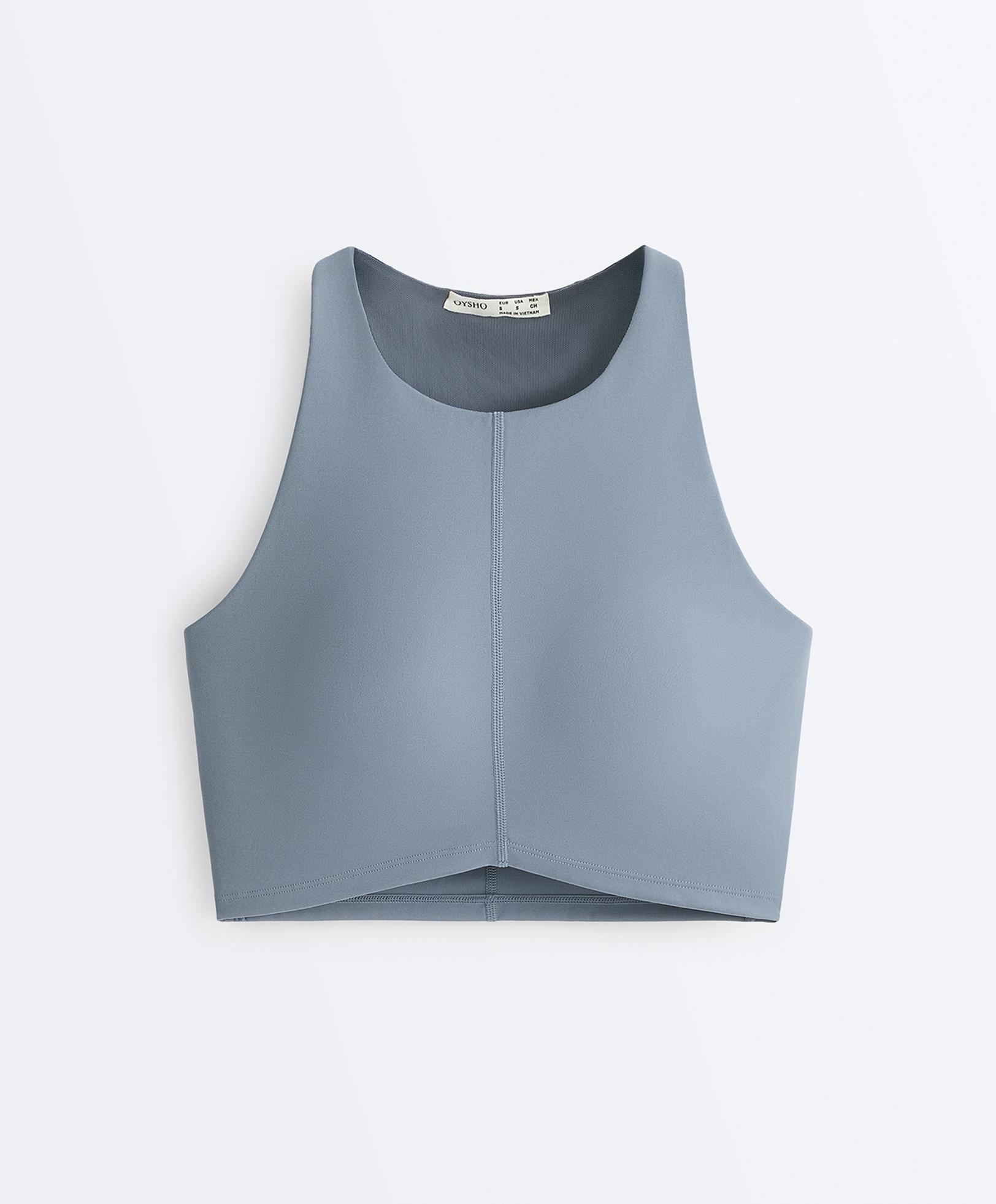 Compressive seam tank top — MID GREY-BLUE