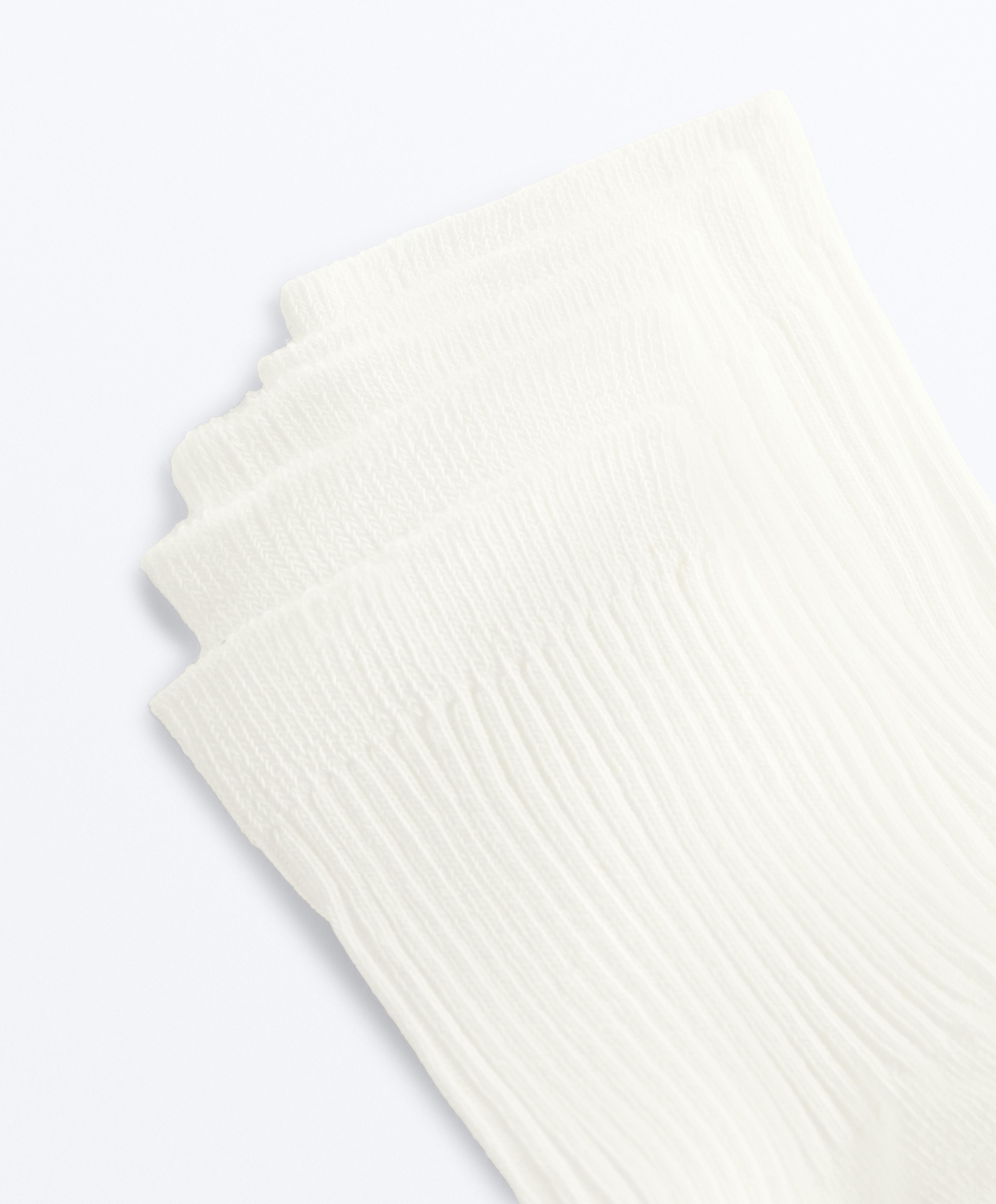 5 pairs of cotton blend quarter socks — PALE ECRU