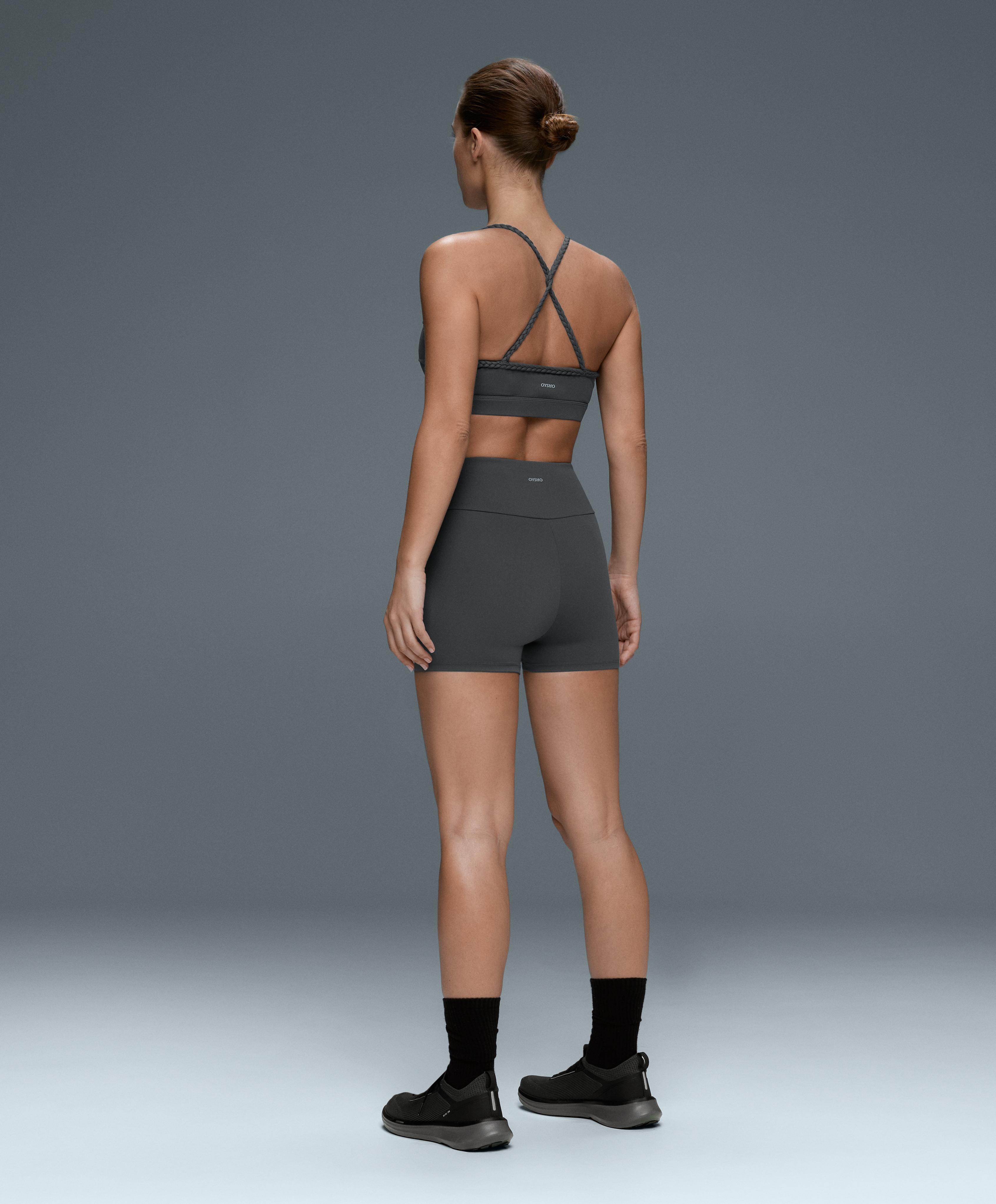 Comfortlux high-waisted 10cm hot pants — STEEL GREY