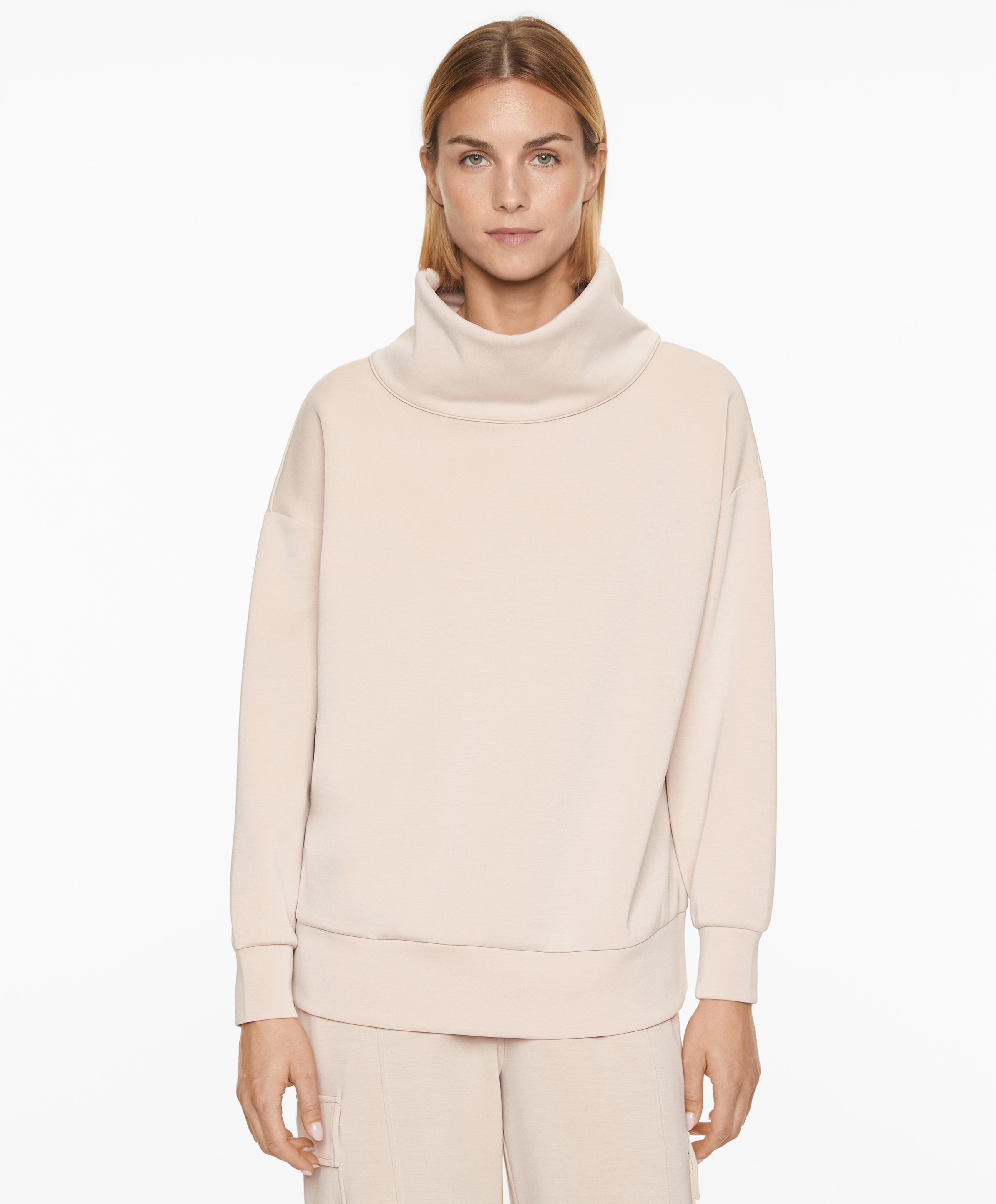 Brushed high-neck sweatshirt with modal