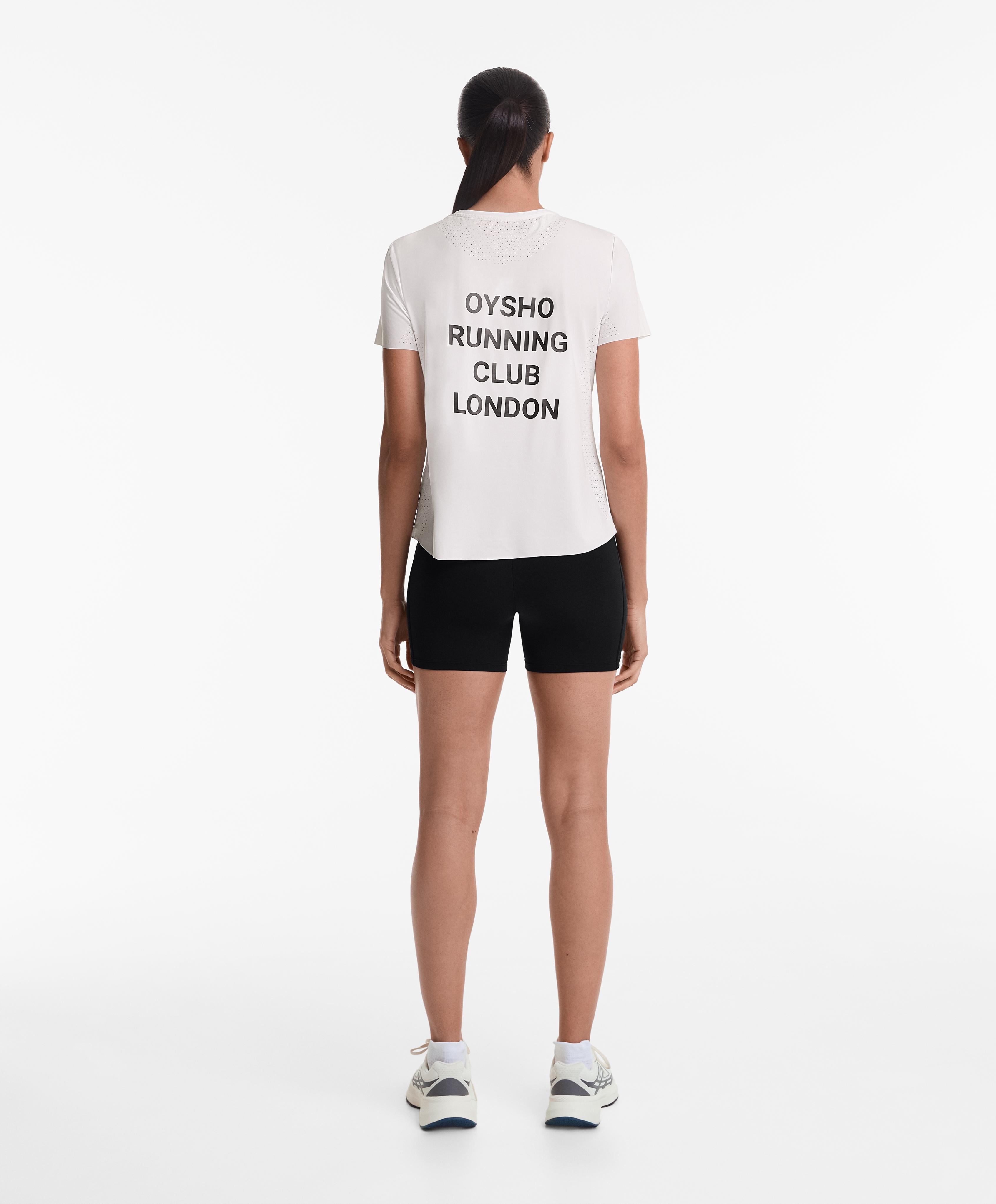 Running Club London fitted short-sleeved technical T-shirt — WHITE