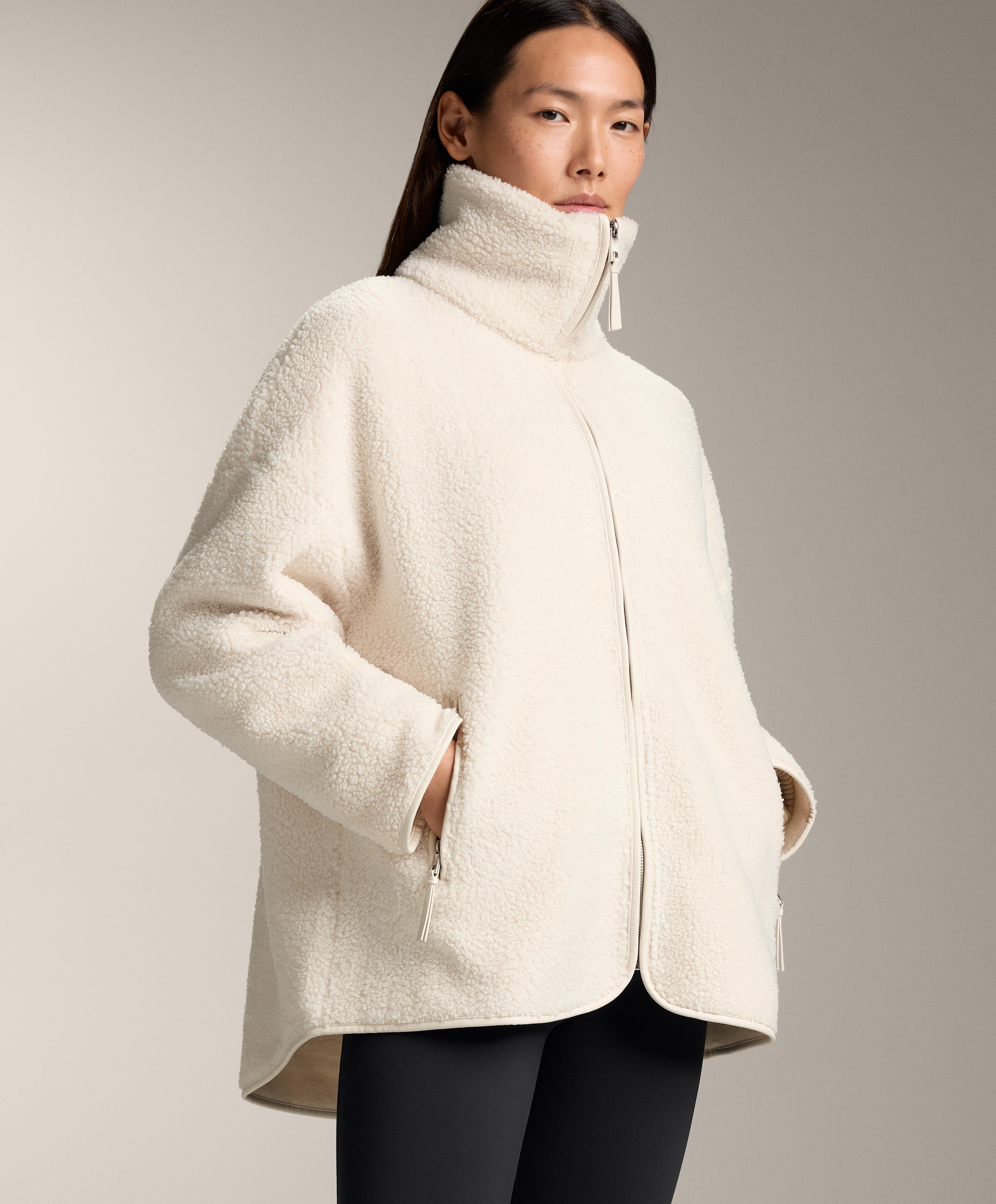 Oversize faux-shearling jacket — ECRU
