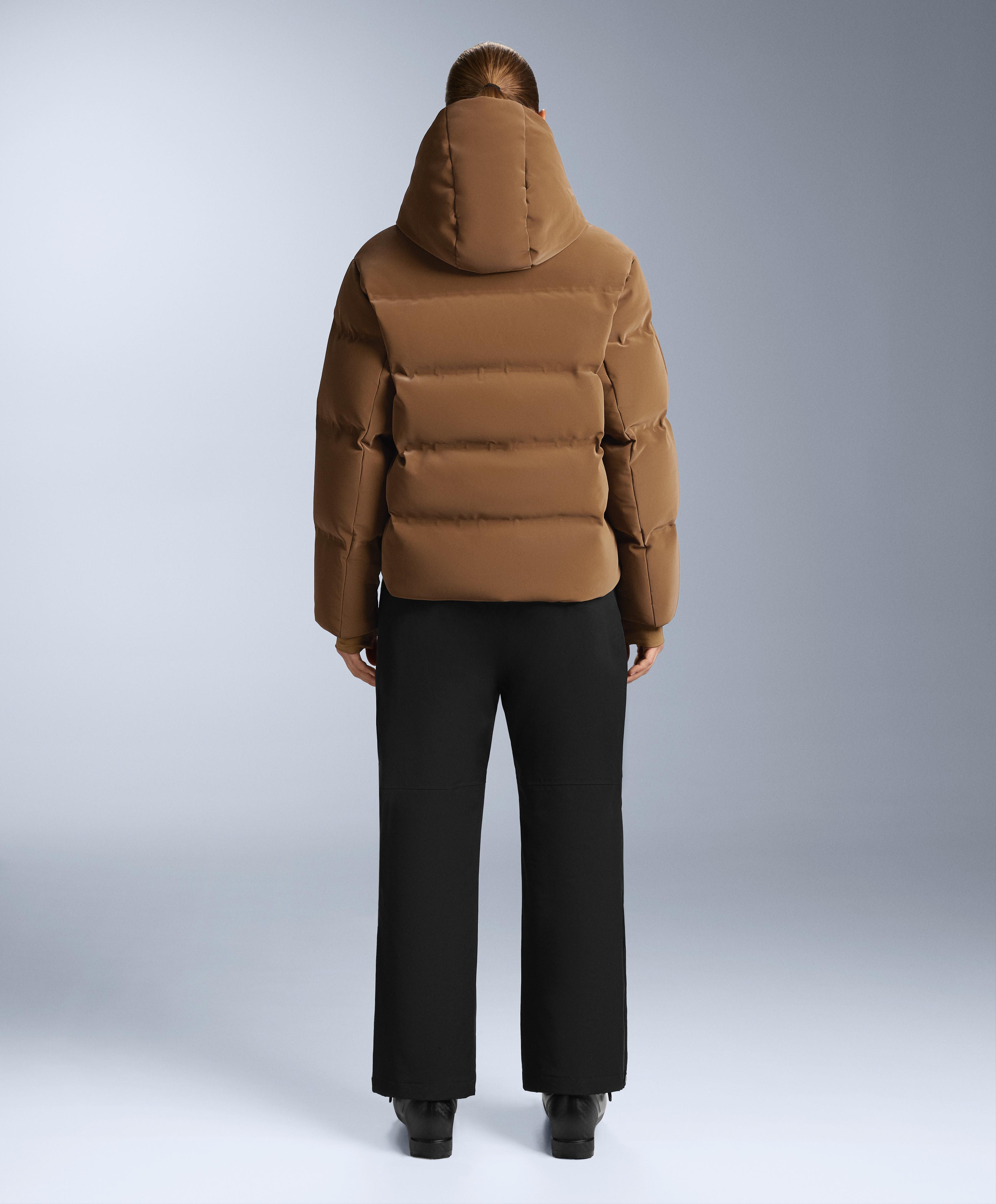 Satin padded jacket 80% down and 20% feather MINARDI PIUME SKI water-resistant — HONEY