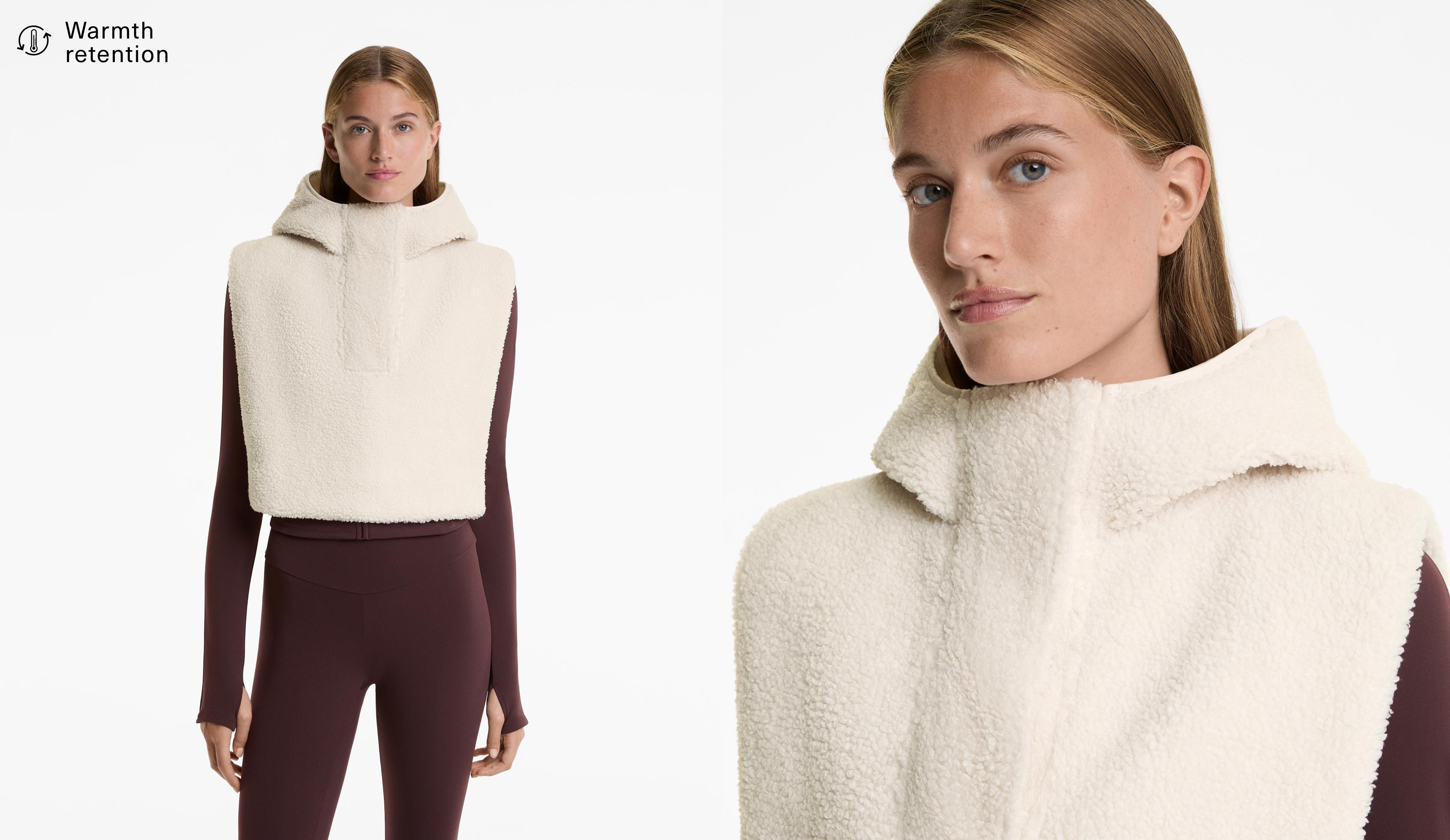 Faux-shearling hooded gilet