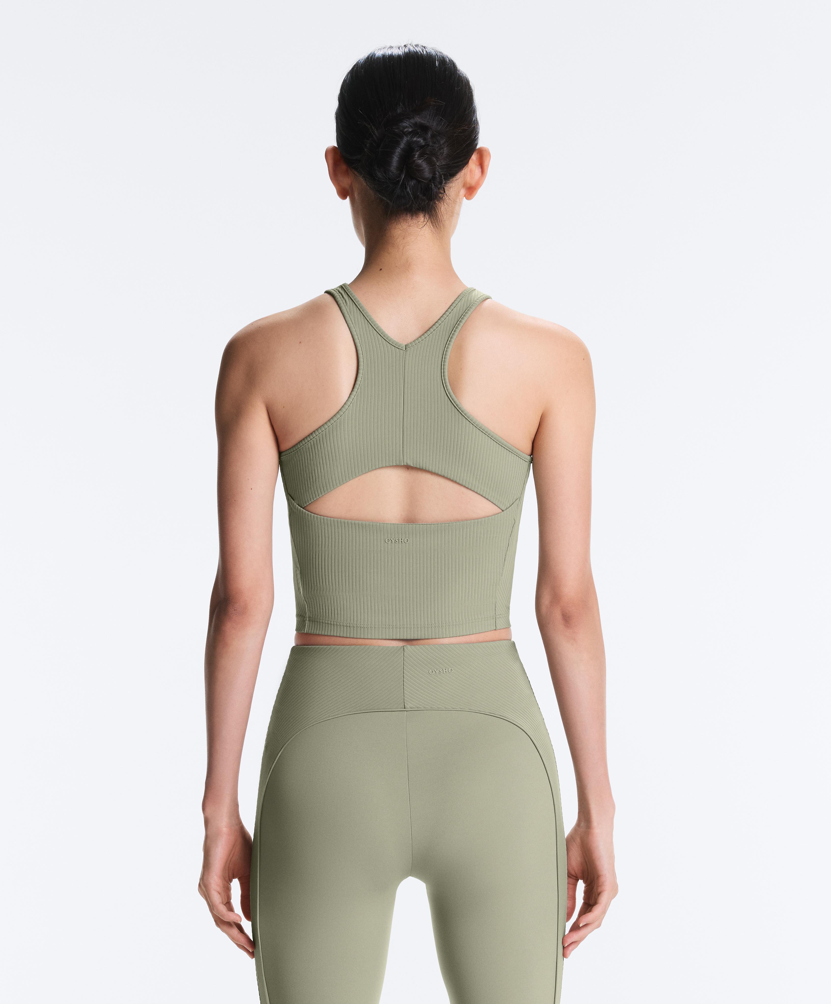 Rib Comfortlux halter tank top — PALE GREEN