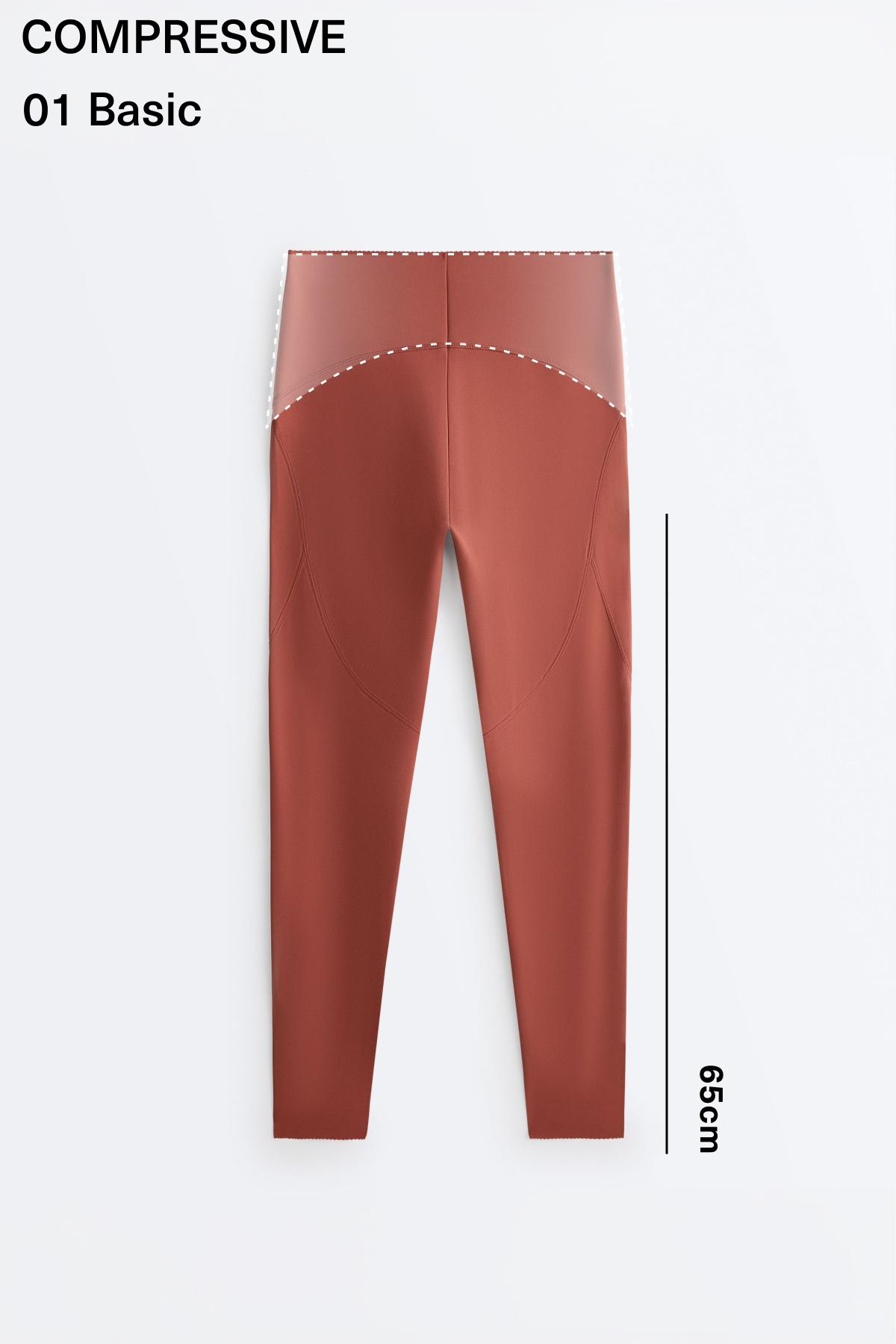 Basic compressive high-waisted ankle-length leggings — WASHED TERRACOTTA