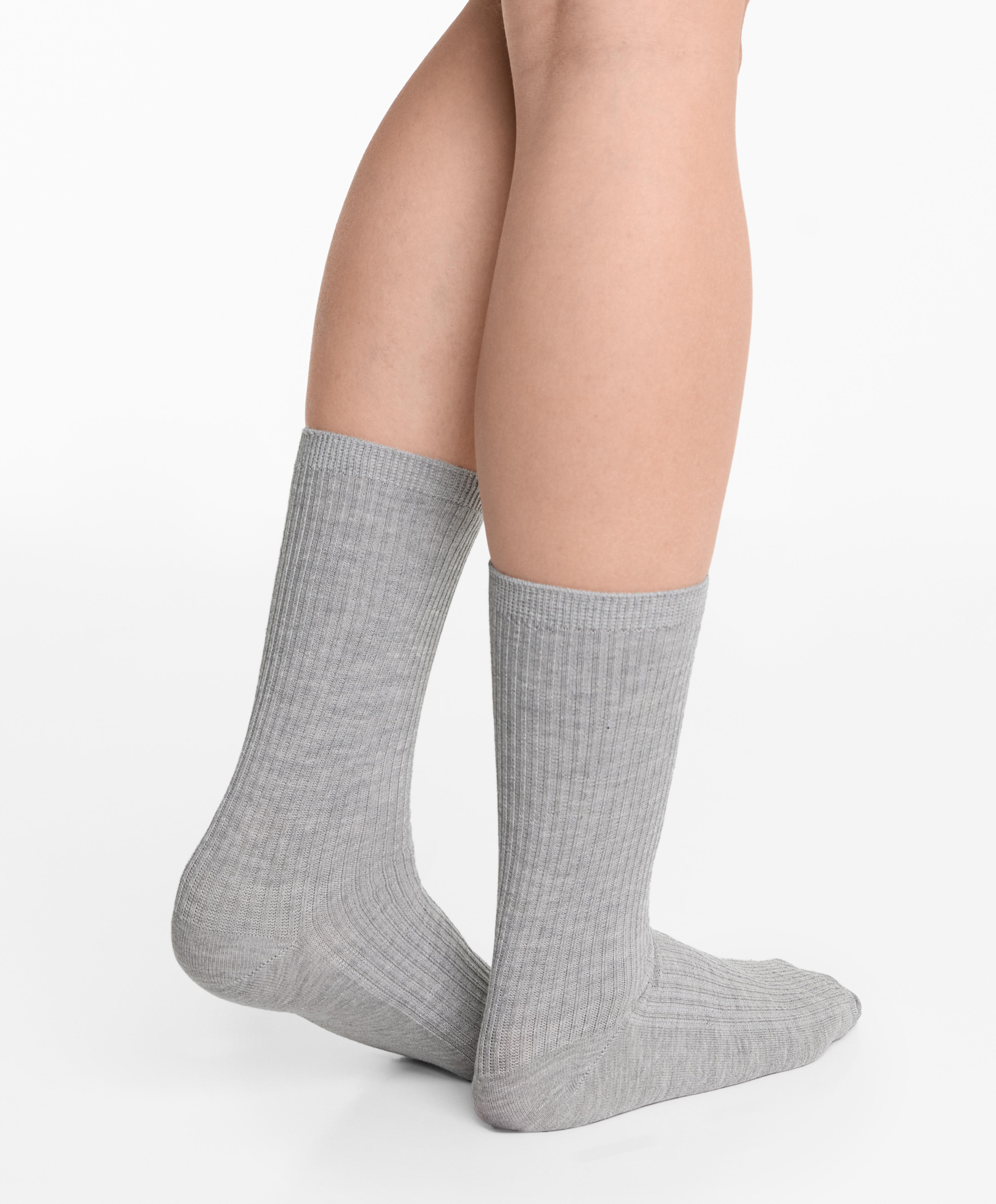 5 pairs of cotton blend classic socks — DARK GREY