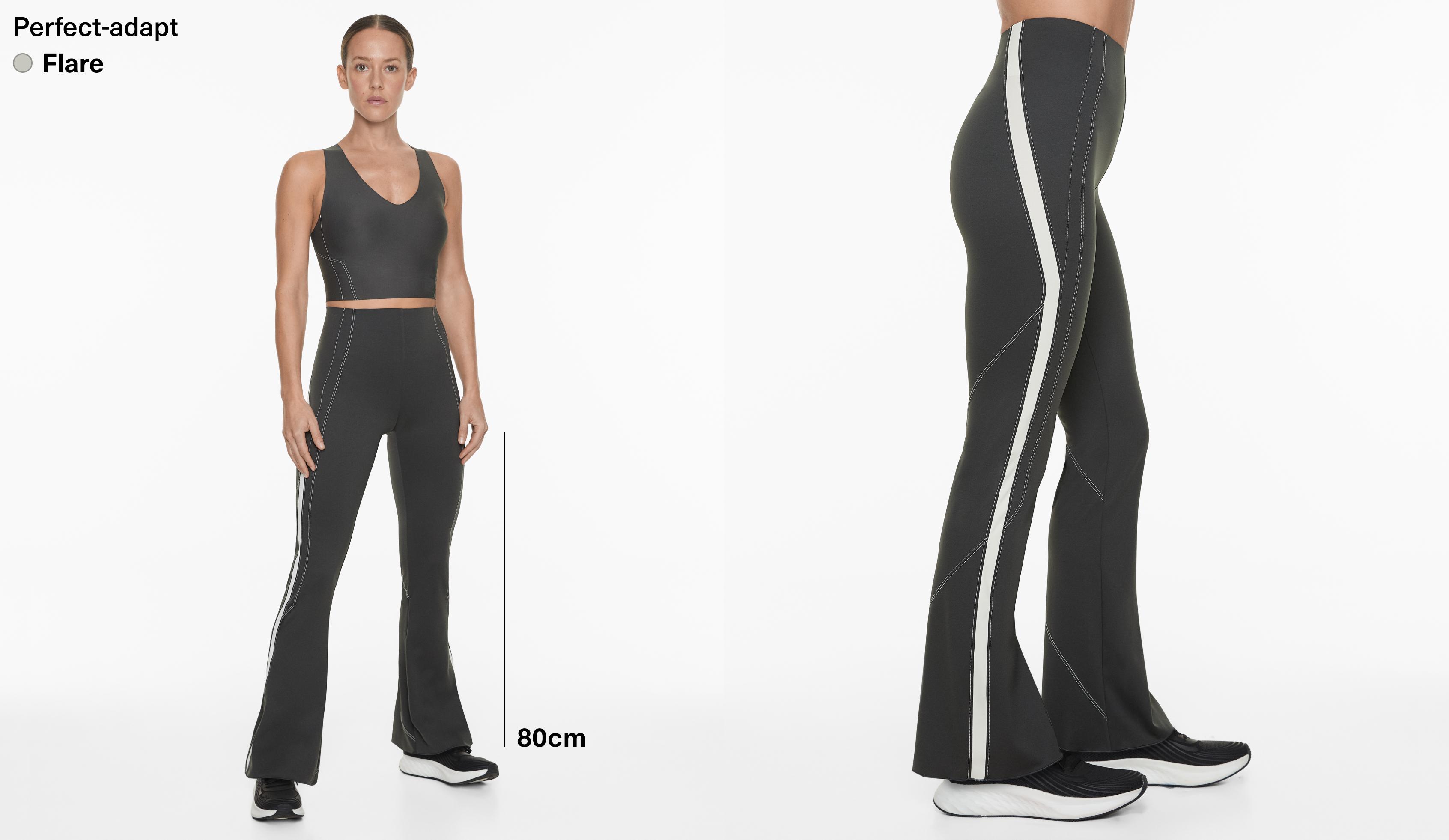 High rise flare trousers with seams