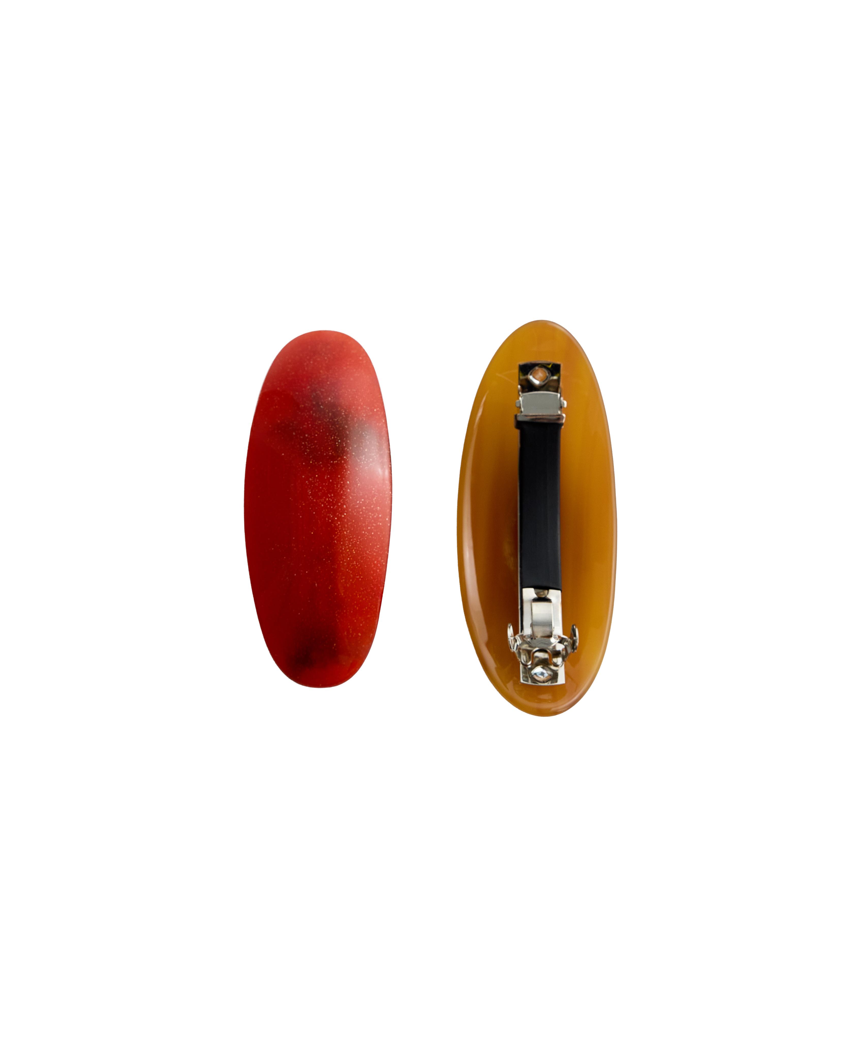 2 hair slides — BURNT ORANGE