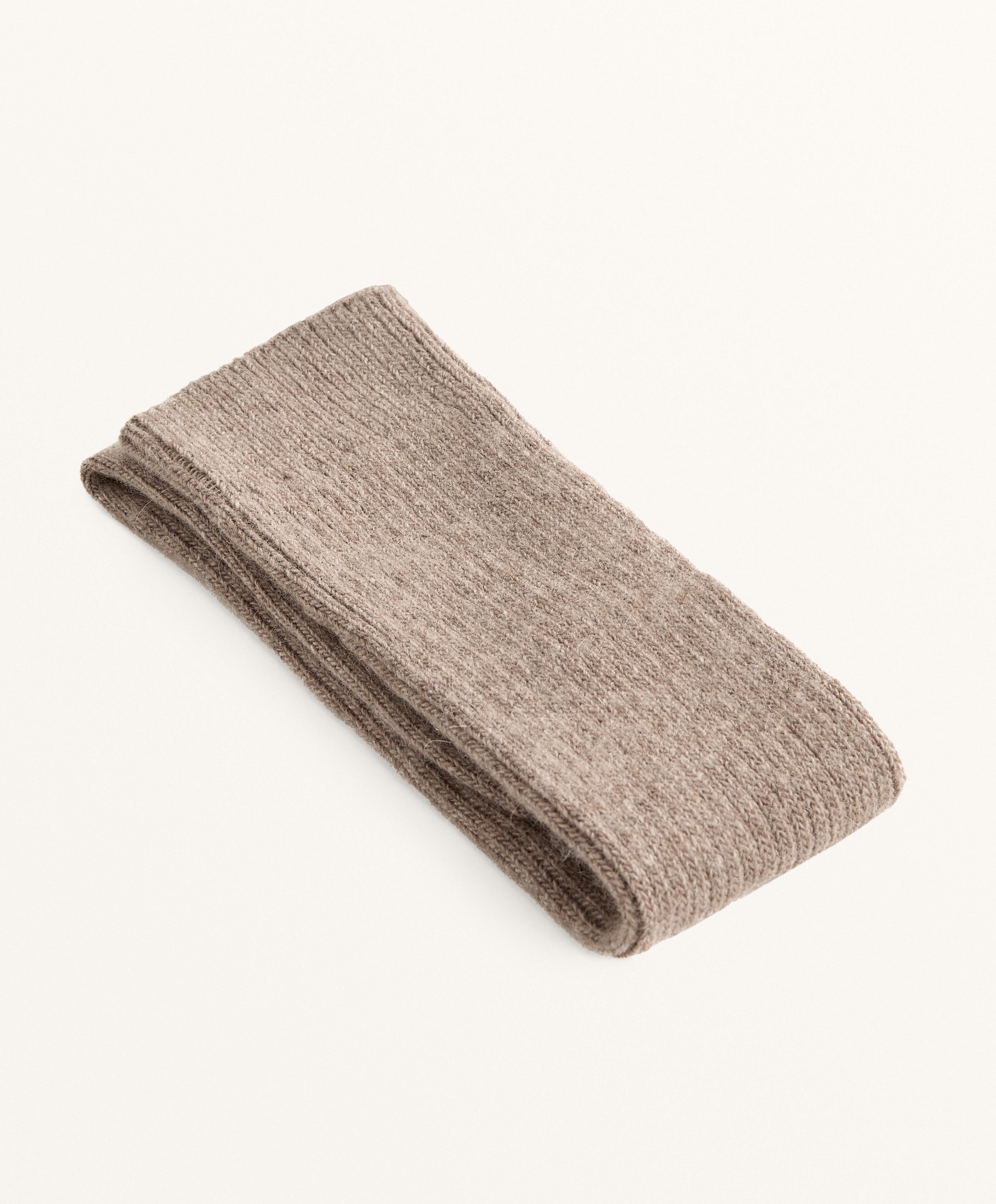 18% cashmere 13% wool long socks — TAN MELANGE