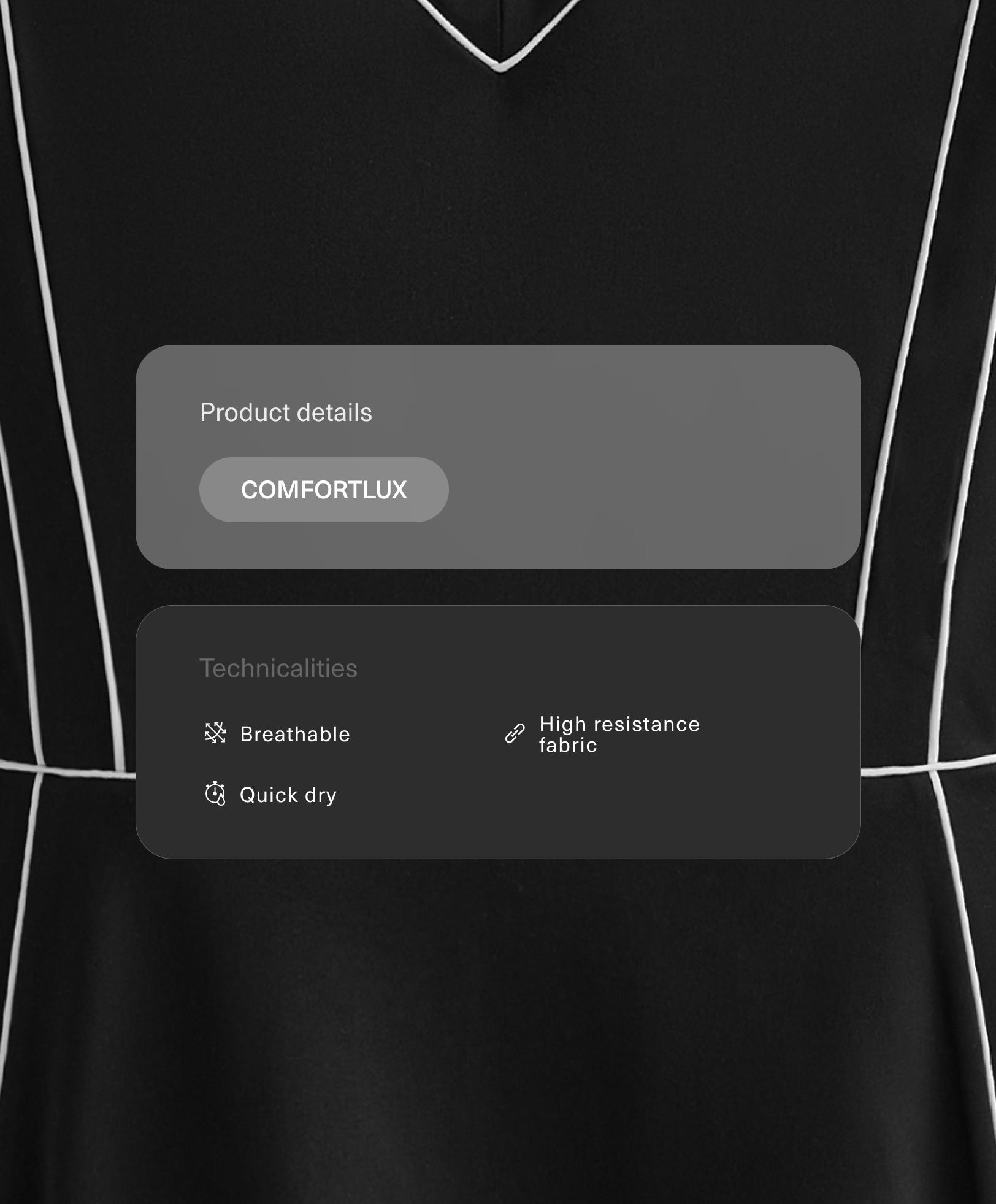 Comfortlux short dress with piping