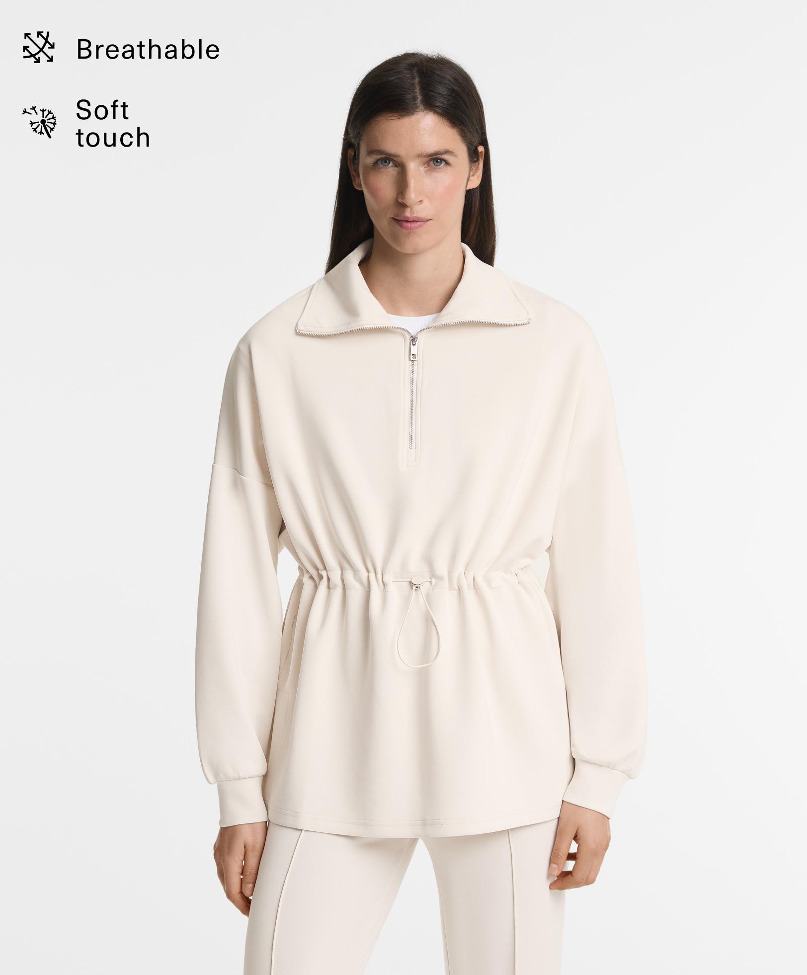 Half-zip sweatshirt with modal