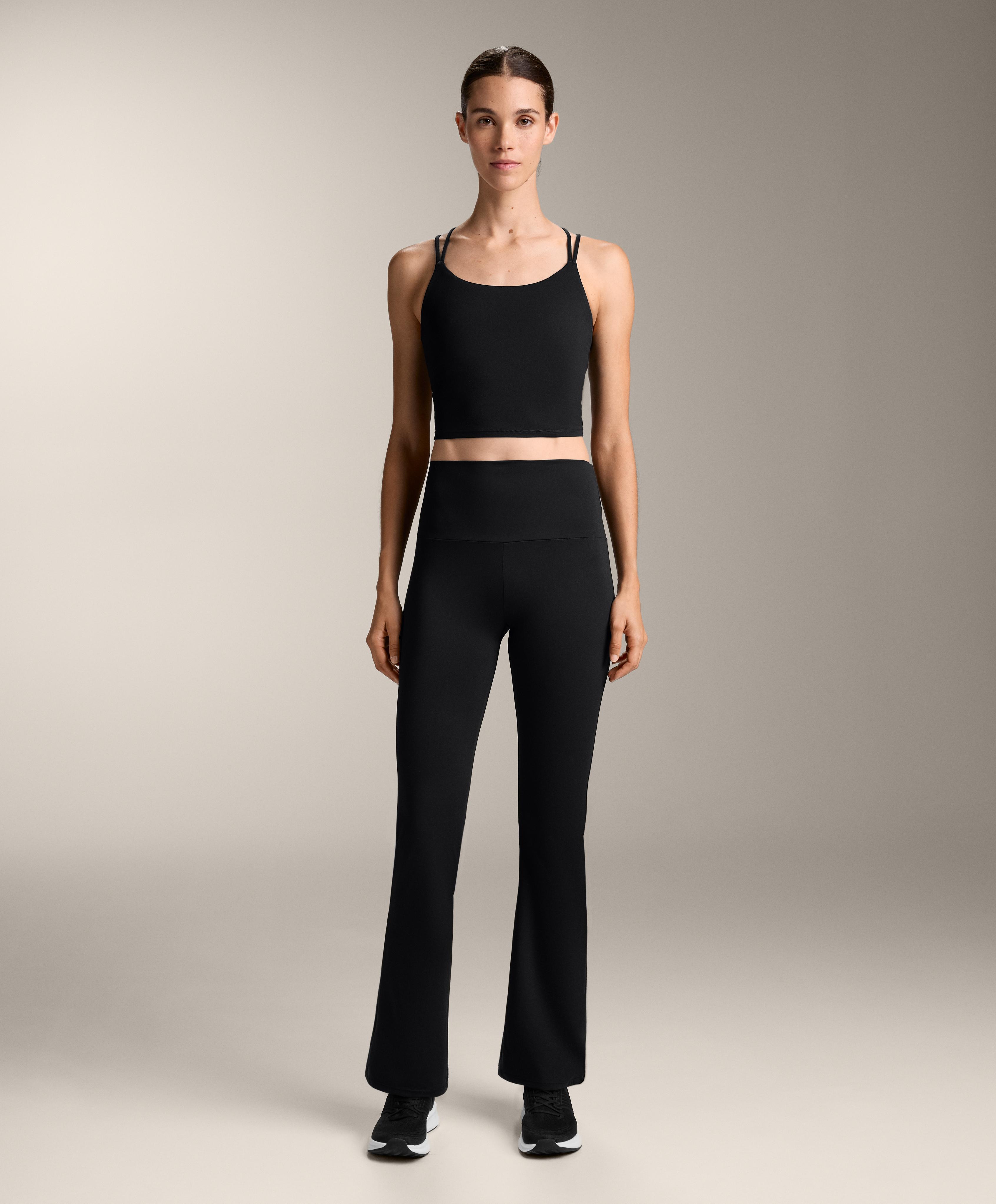Super high rise Comfortlux flare trousers — BLACK