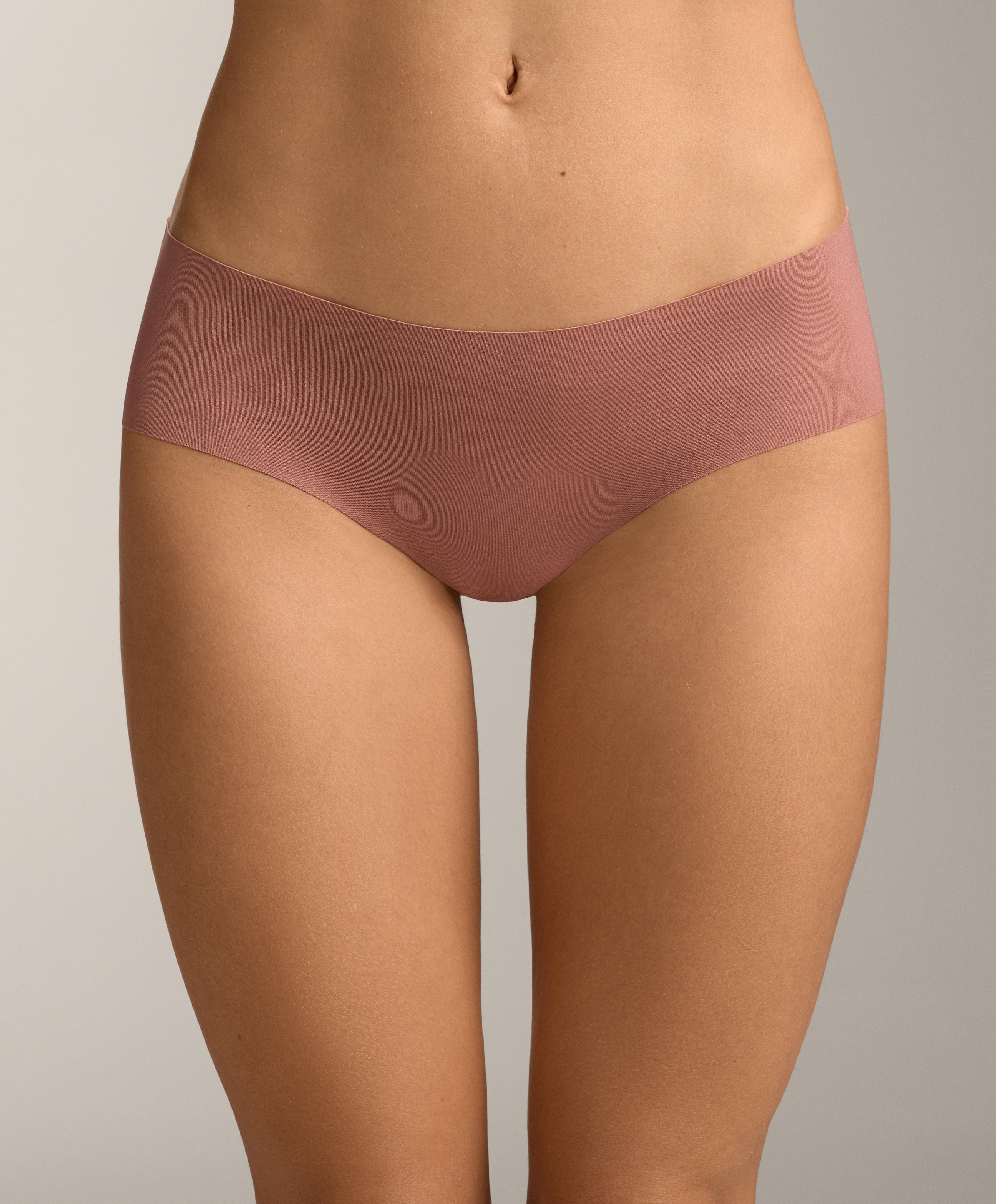 5 invisible polyamide blend hipster briefs — BEIGE