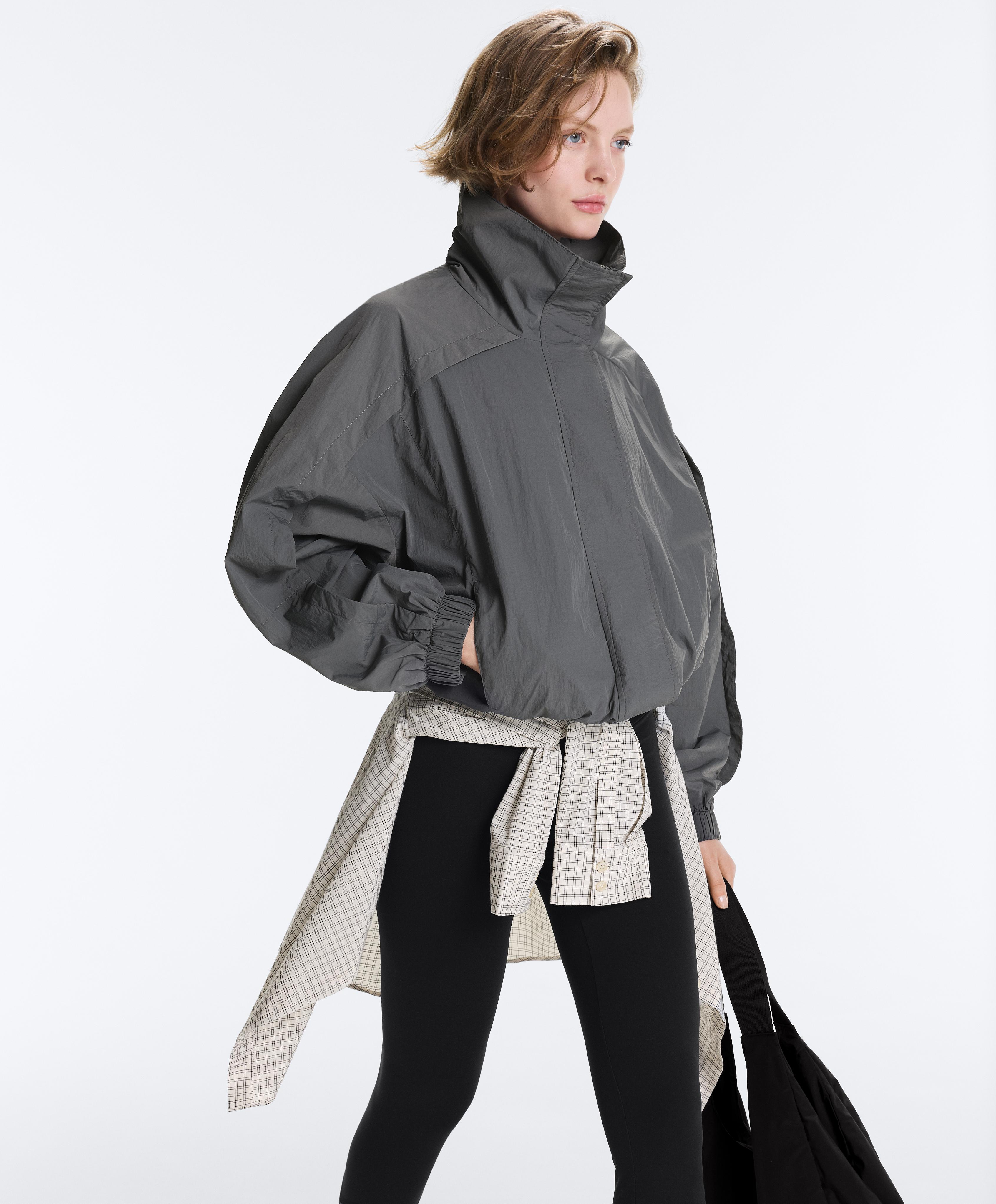 Water-repellent high-neck Track jacket — ASPHALT GREY