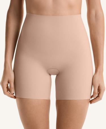 High-waisted invisible laser-cut cycling briefs — BEIGE 3