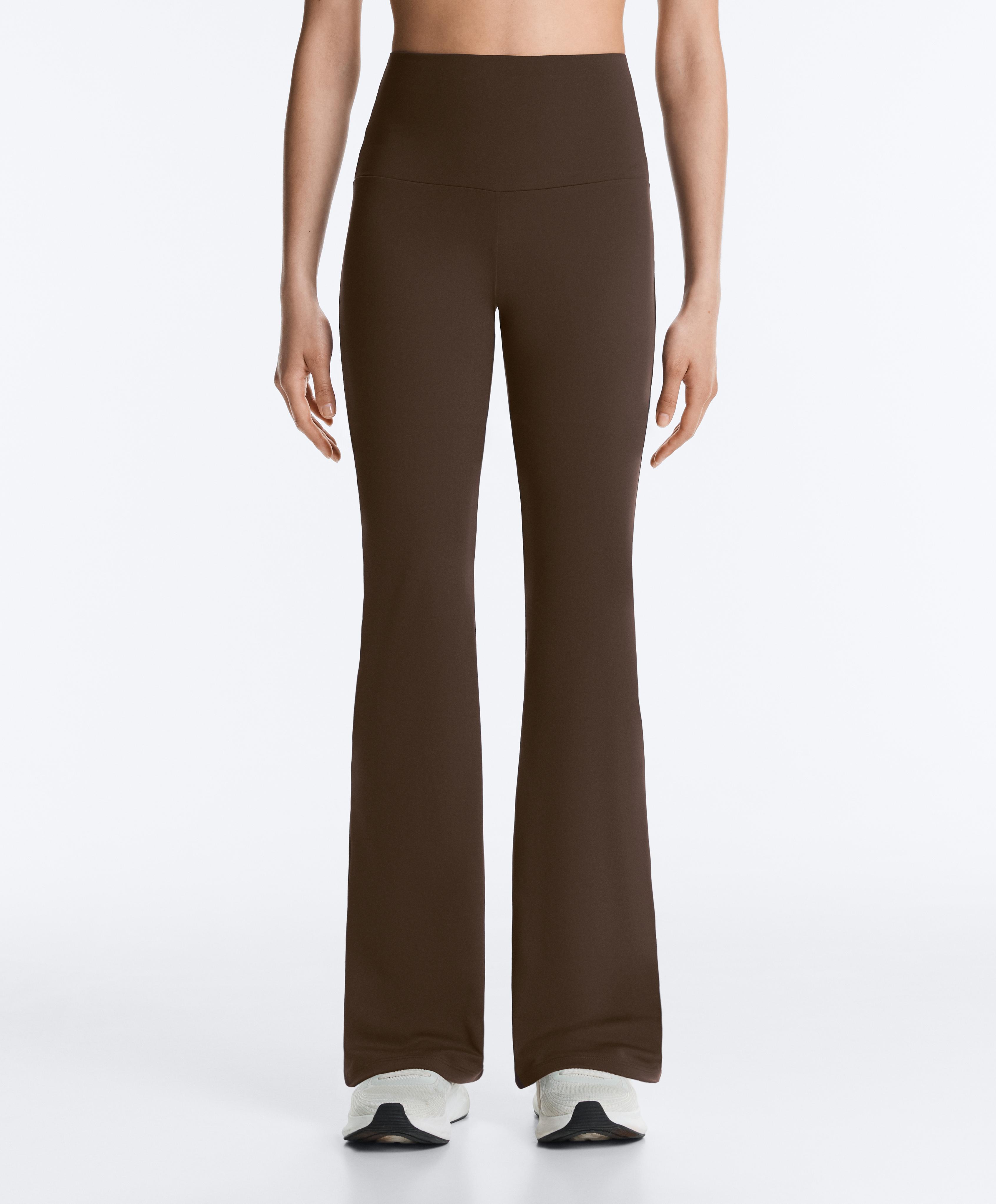 High-rise Comfortlux flare trousers — DARK BROWN